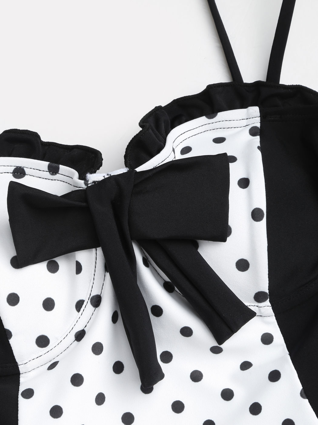 Polka Dot Underwire Bikini Set With Bow And Pink Ribbon Detailing