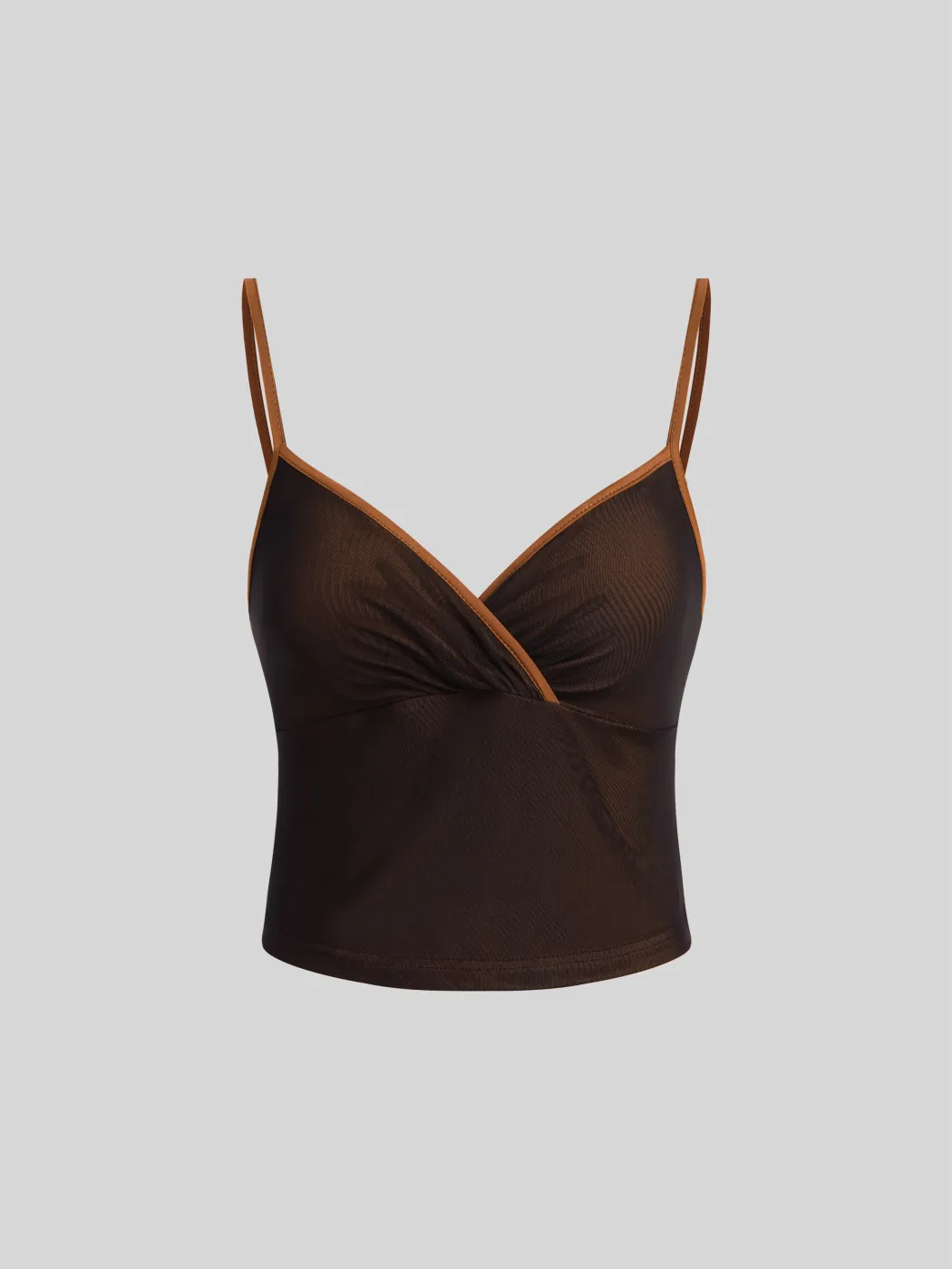Kontrastierendes Crop Cami Top mit Herzausschnitt
