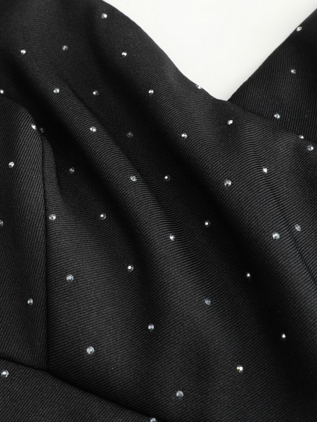  Getupftes V-Ausschnitt Reißverschluss Crop Top