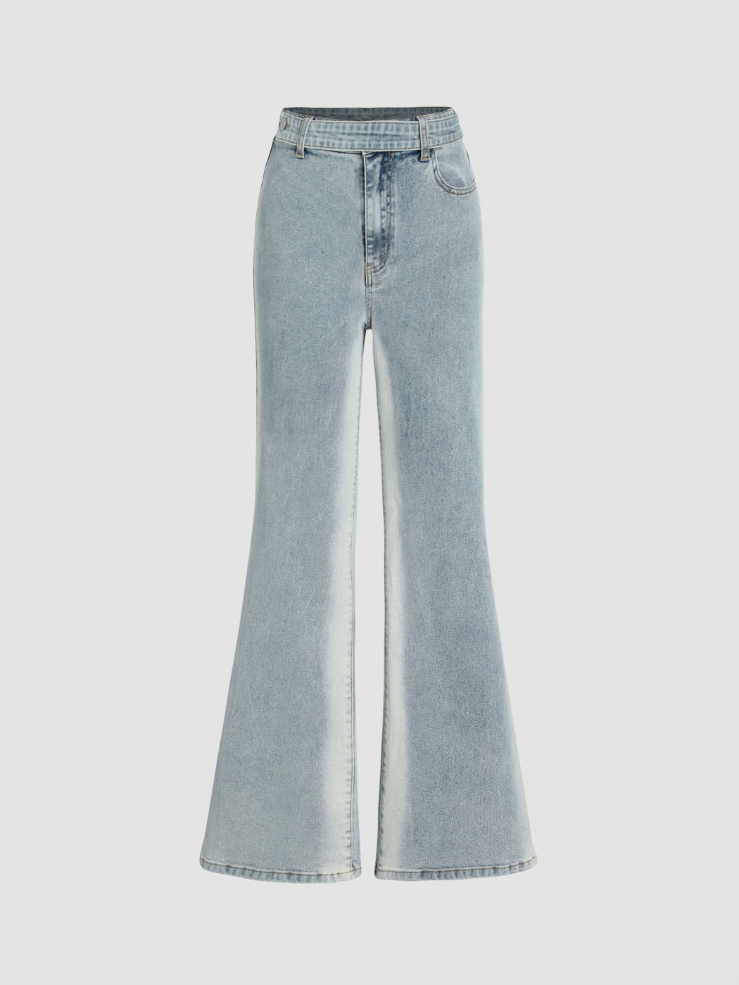 Ausgewaschene Flared-Jeans aus Denim