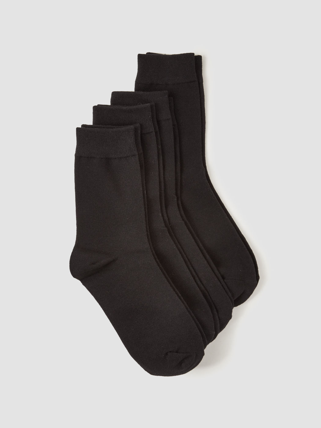 4er-Set einfarbige klassische Crew-Socken