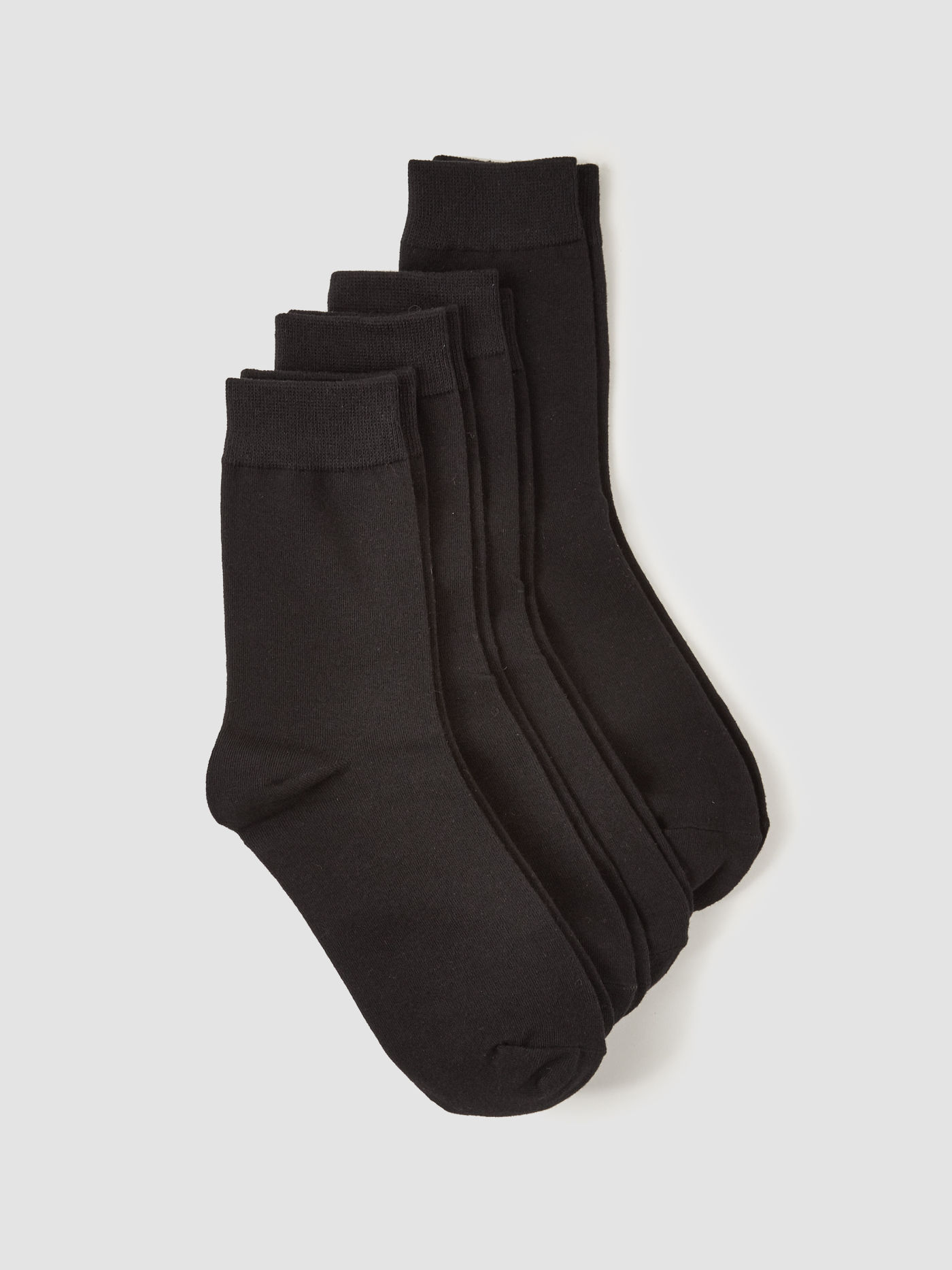 4 Pairs Solid Classic Crew Socks Set