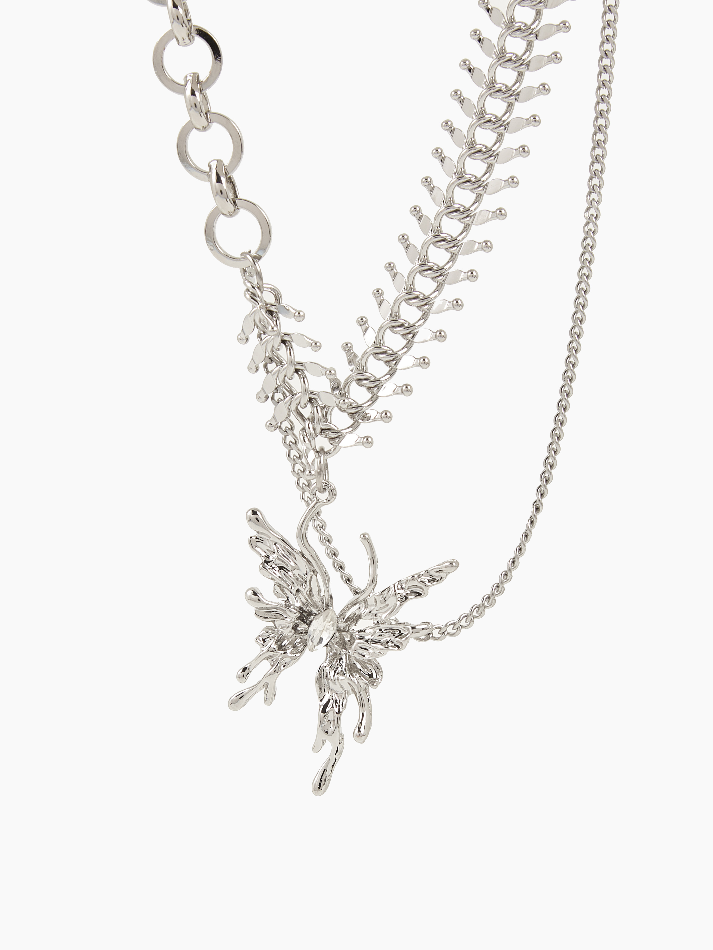 Butterfly Decor Layered Chain Necklace Cider