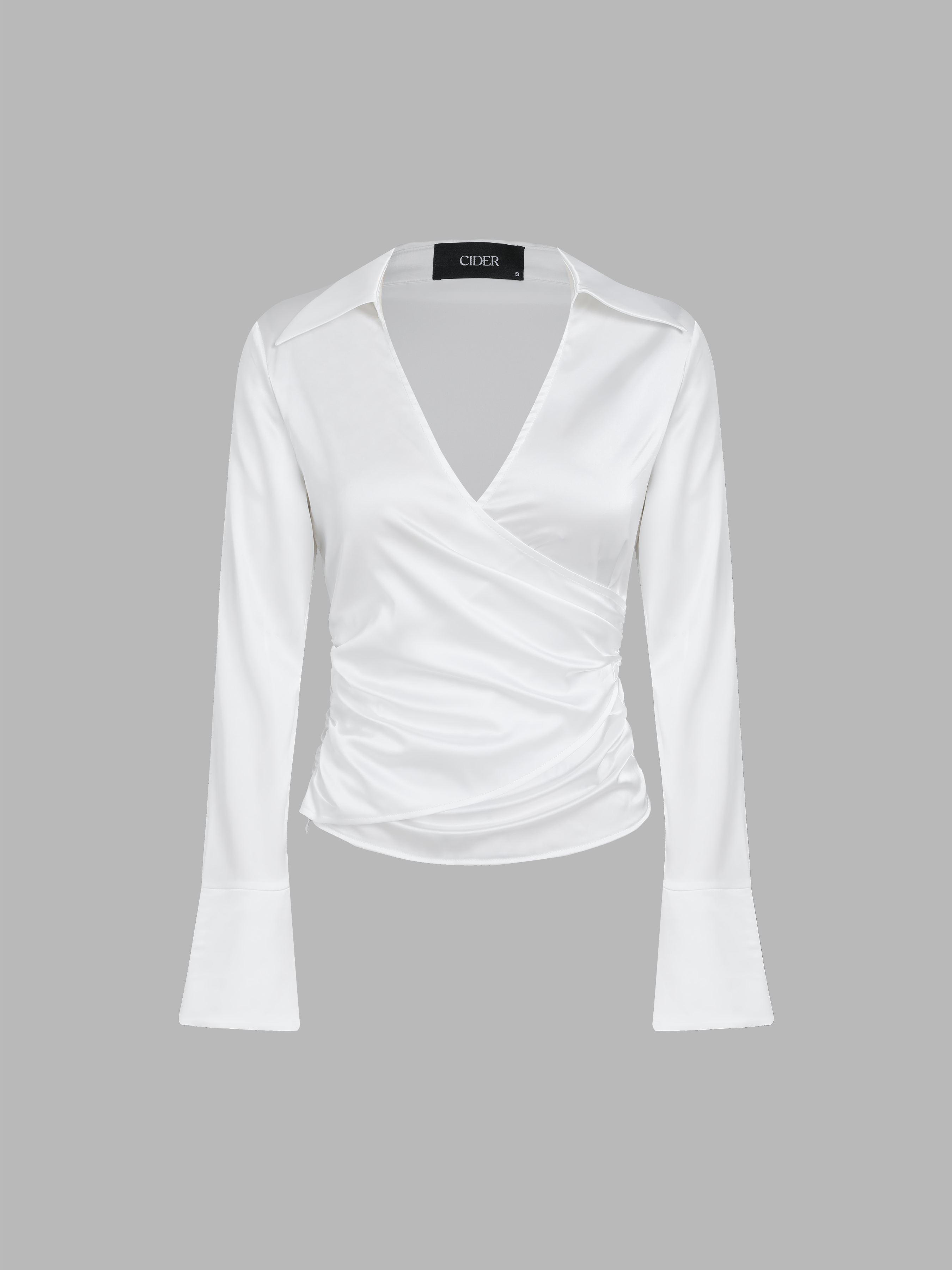 satin v neck t shirt