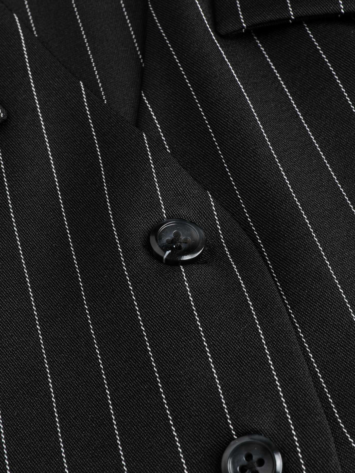 Striped Button Up V-neck Crop Vest