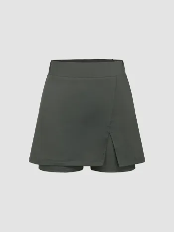Mocha Run Athletic Mini Skort