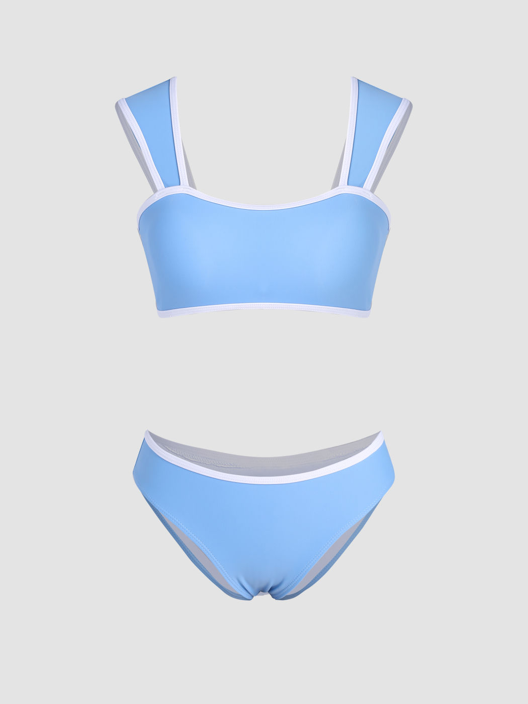 Contrast Trim Bikini Set For Swimming Pool Beach