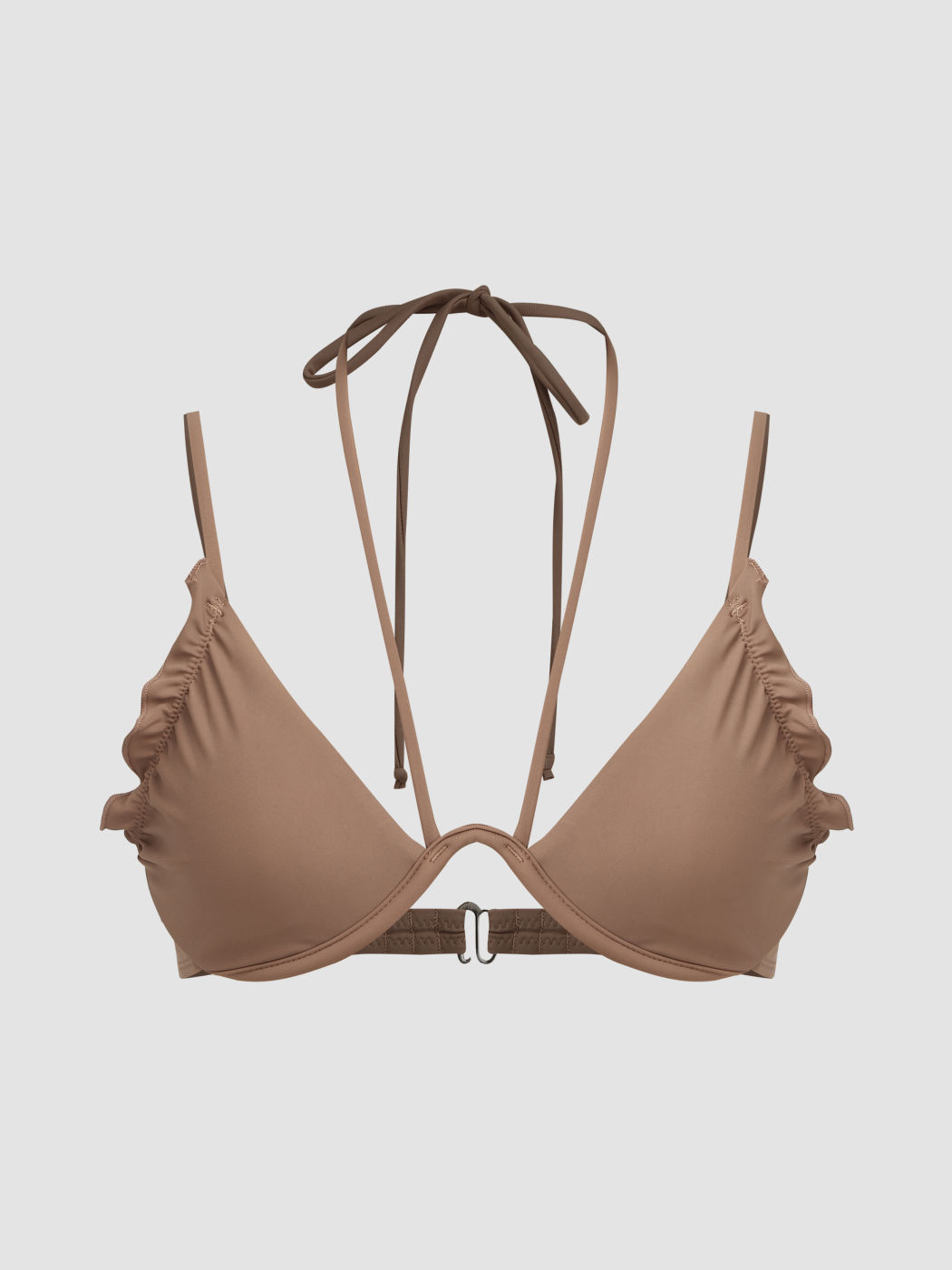 Einfarbiges Neckholder-Bikinioberteil mit Bügel