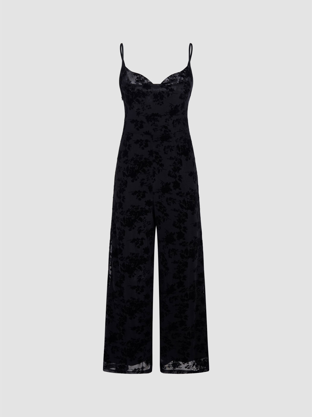 Jacquard Cowl Neck Wide Leg Jumpsuit