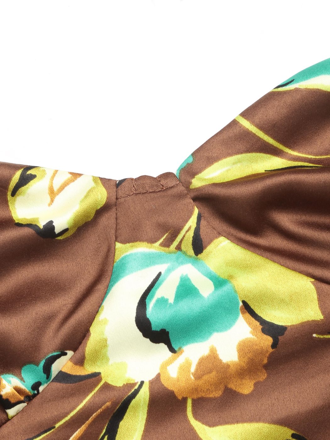Bluse mit Blumenmuster und Satin ohne Träger