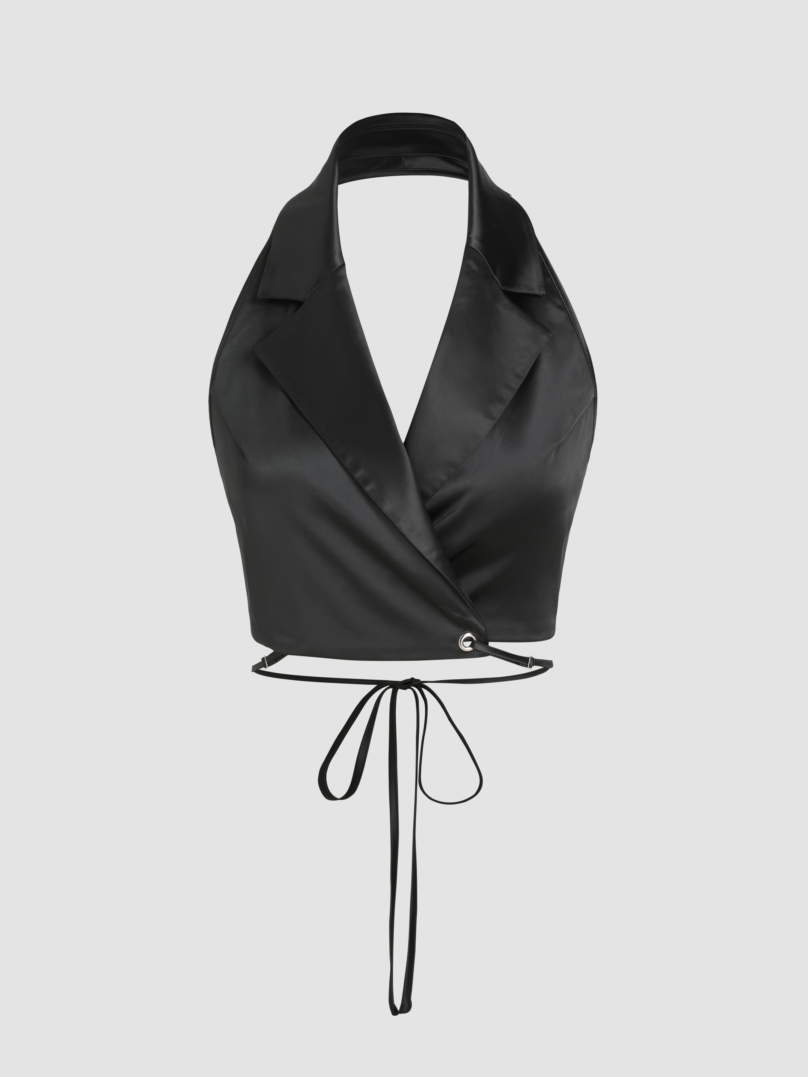 Satin Halter Tank Top Cider