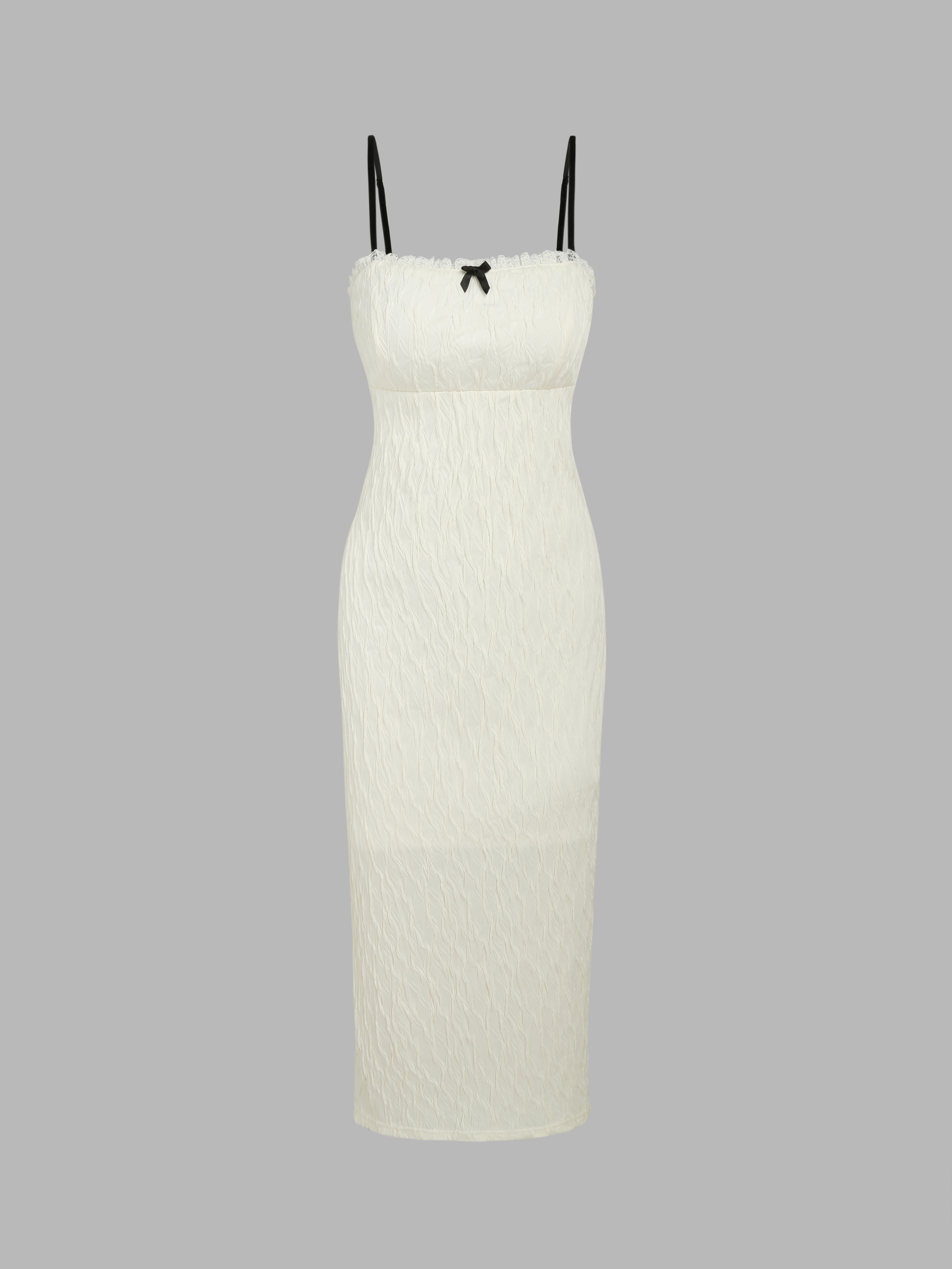 knee length dresses for ladies Navy Plaid Lace Trim Slip Dress