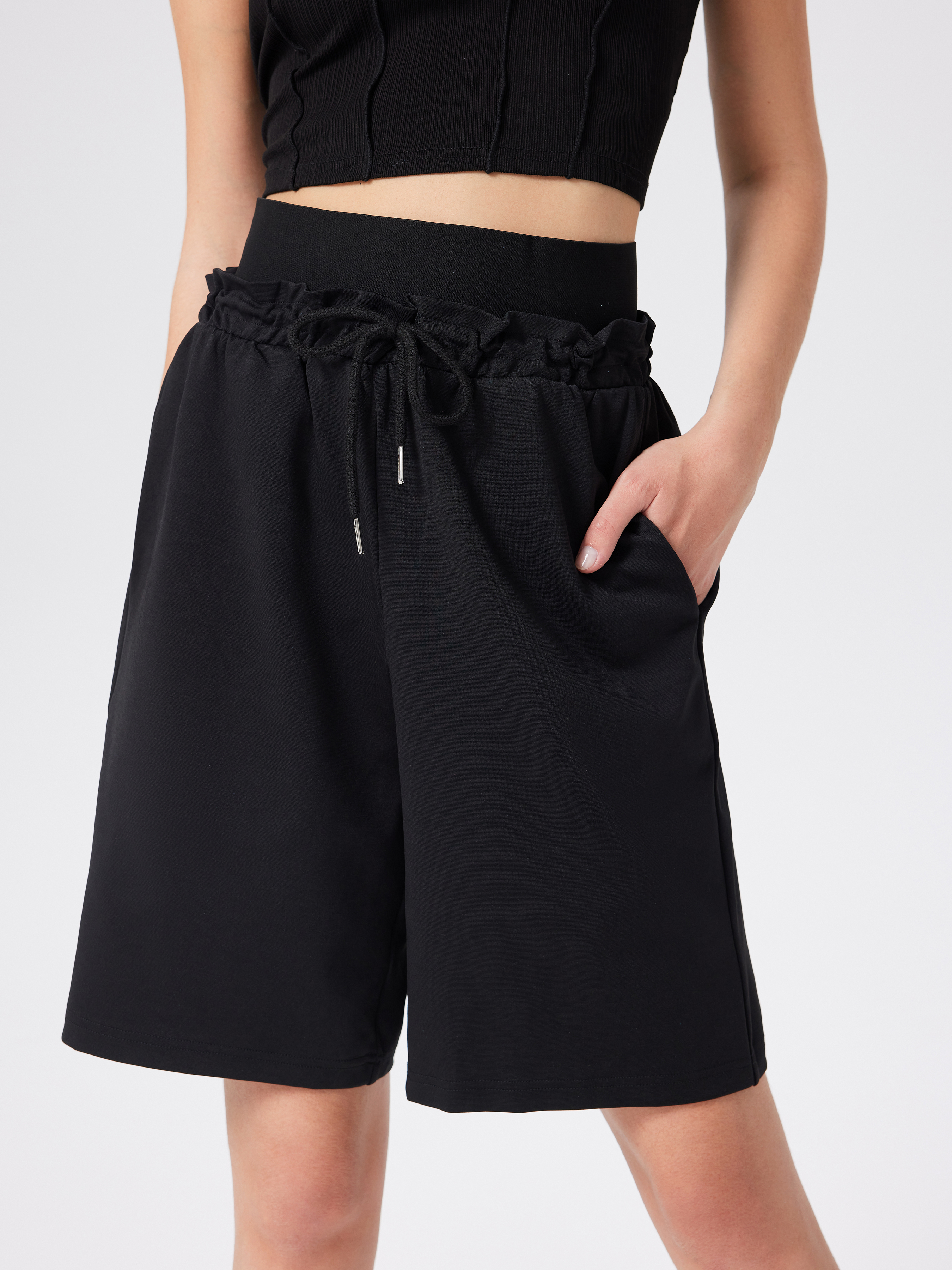 High waisted outlet shorts knee length