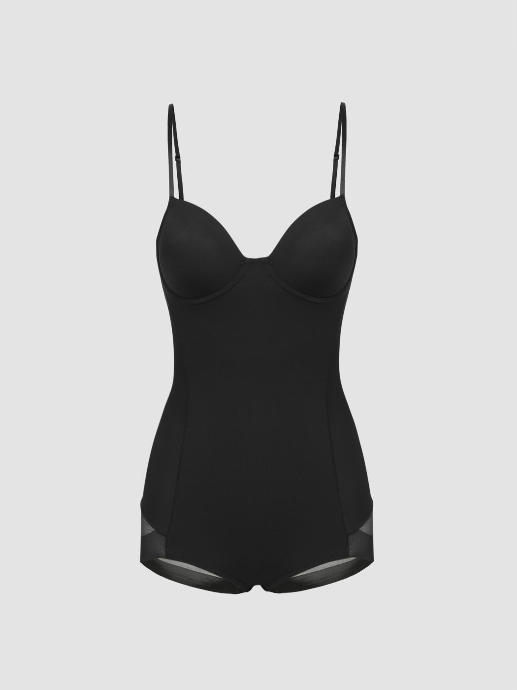 Contrast Mesh Sweetheart Shapewear Bodysuit For Daily Casual Home