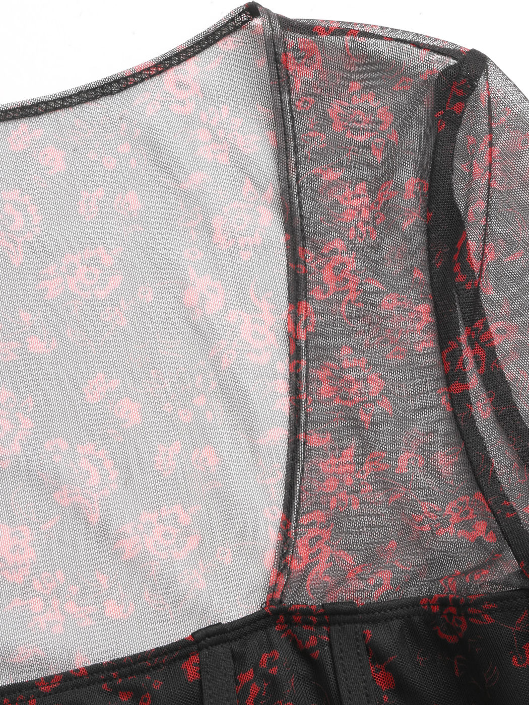 Crop top à corset à manches longues floral