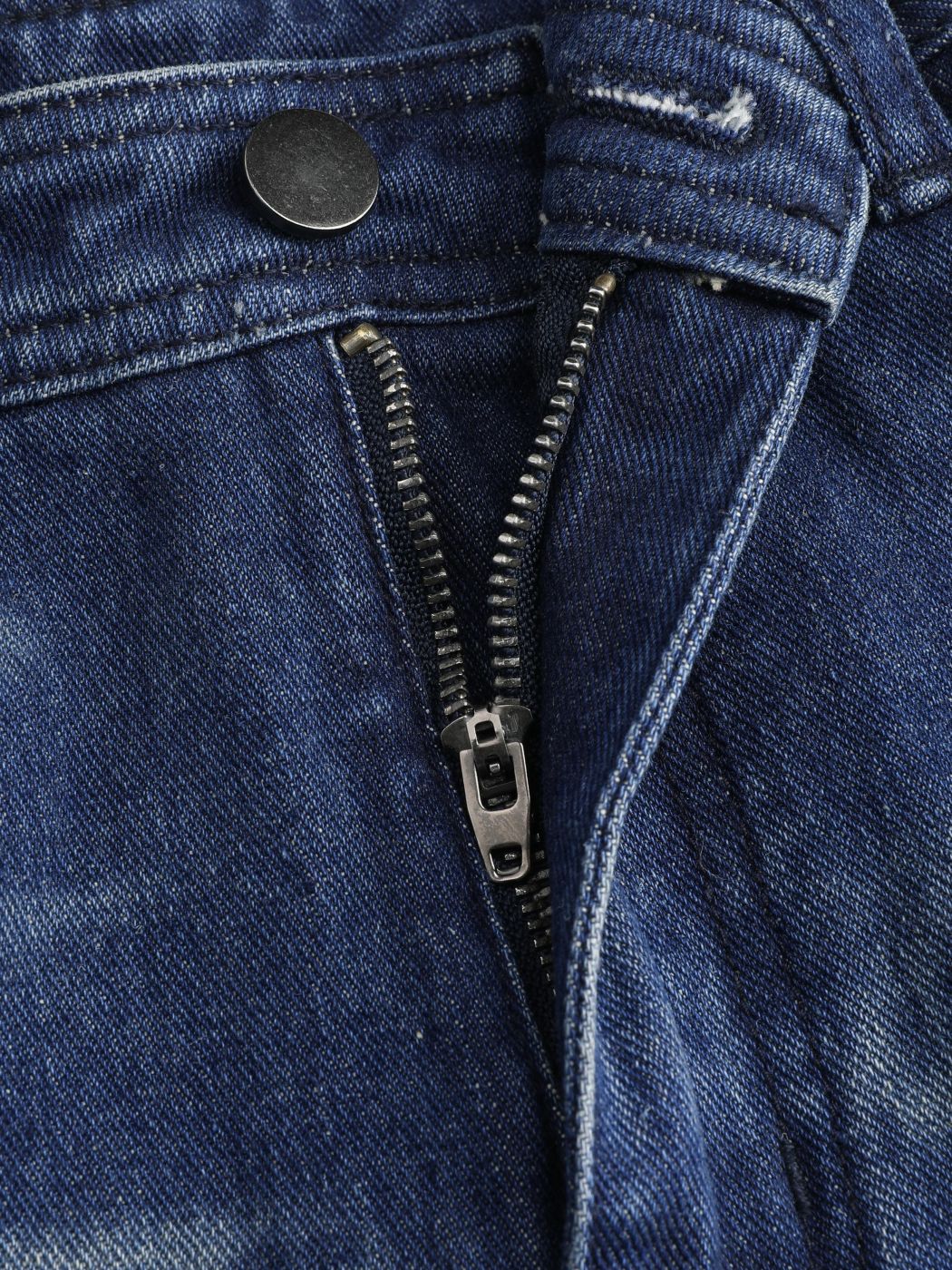 Denim Mid Rise Washed Raw Hem Wide Leg Jeans 