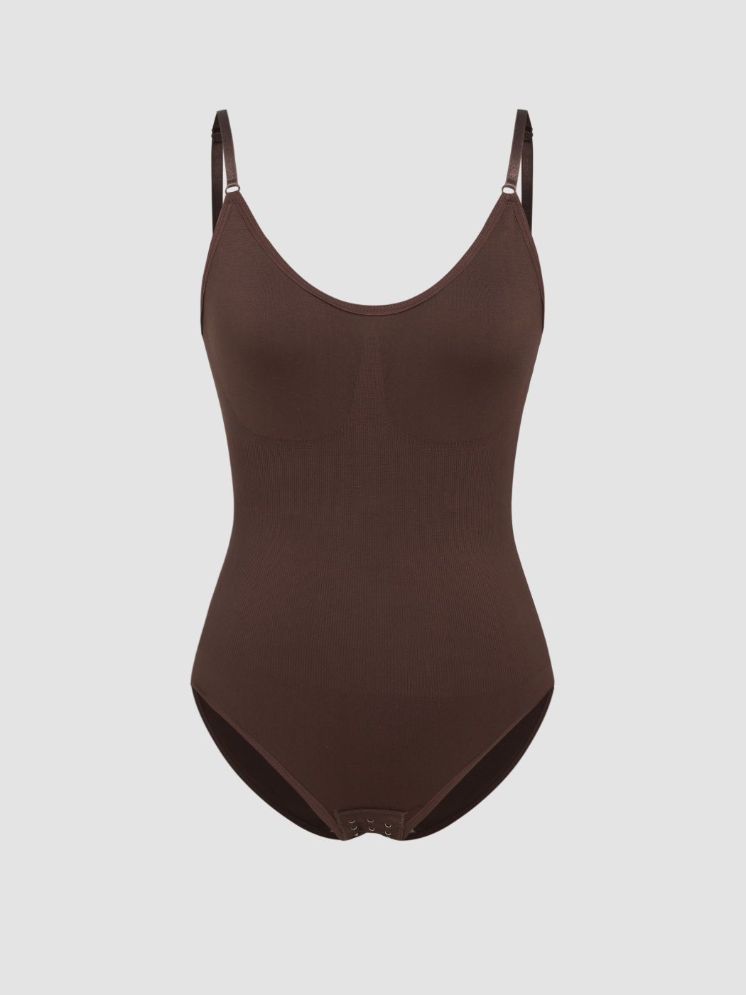  Einfarbiger U-Ausschnitt Shapewear Body