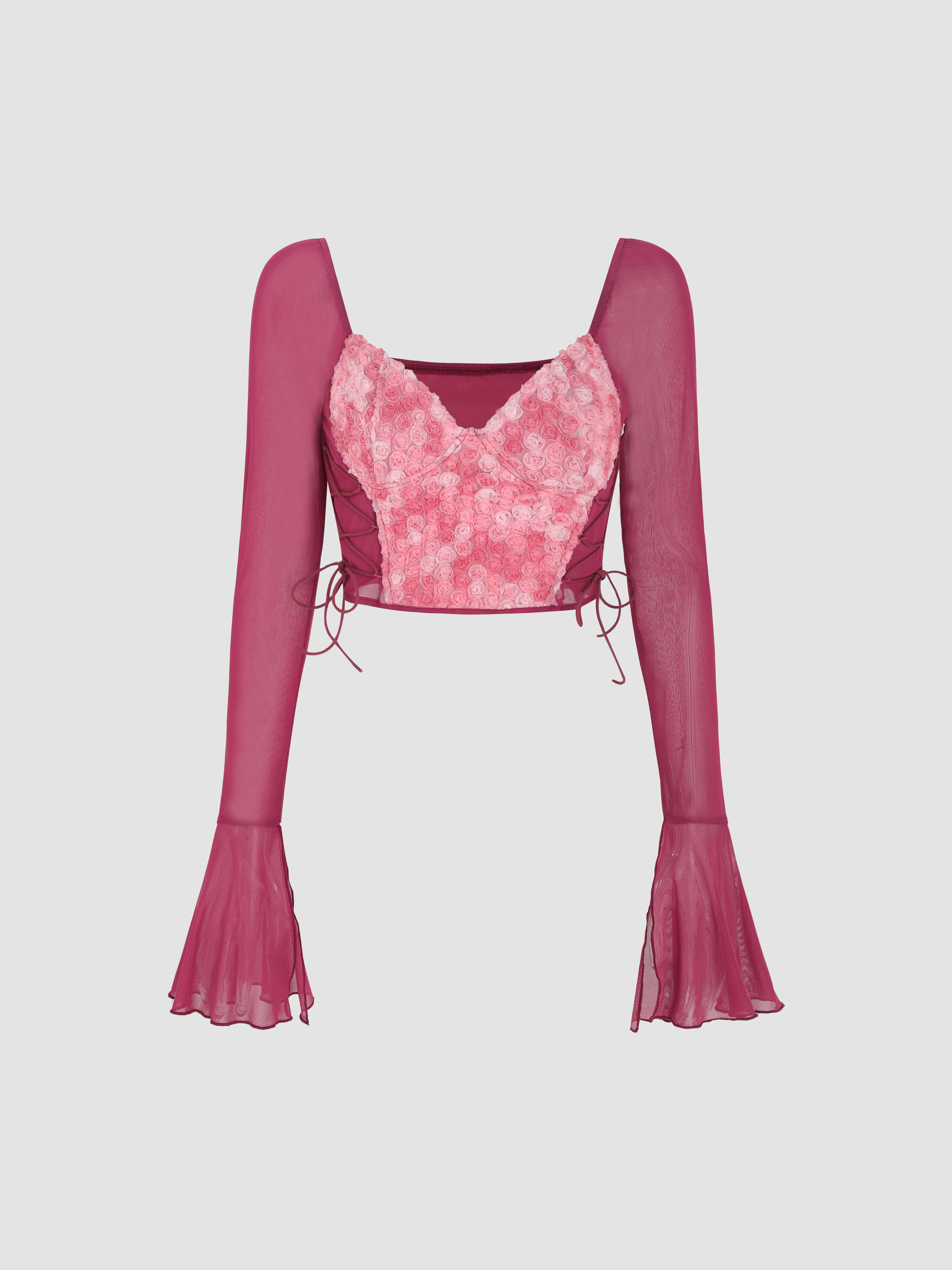Crew Neck Buttoned Knitted Blouse