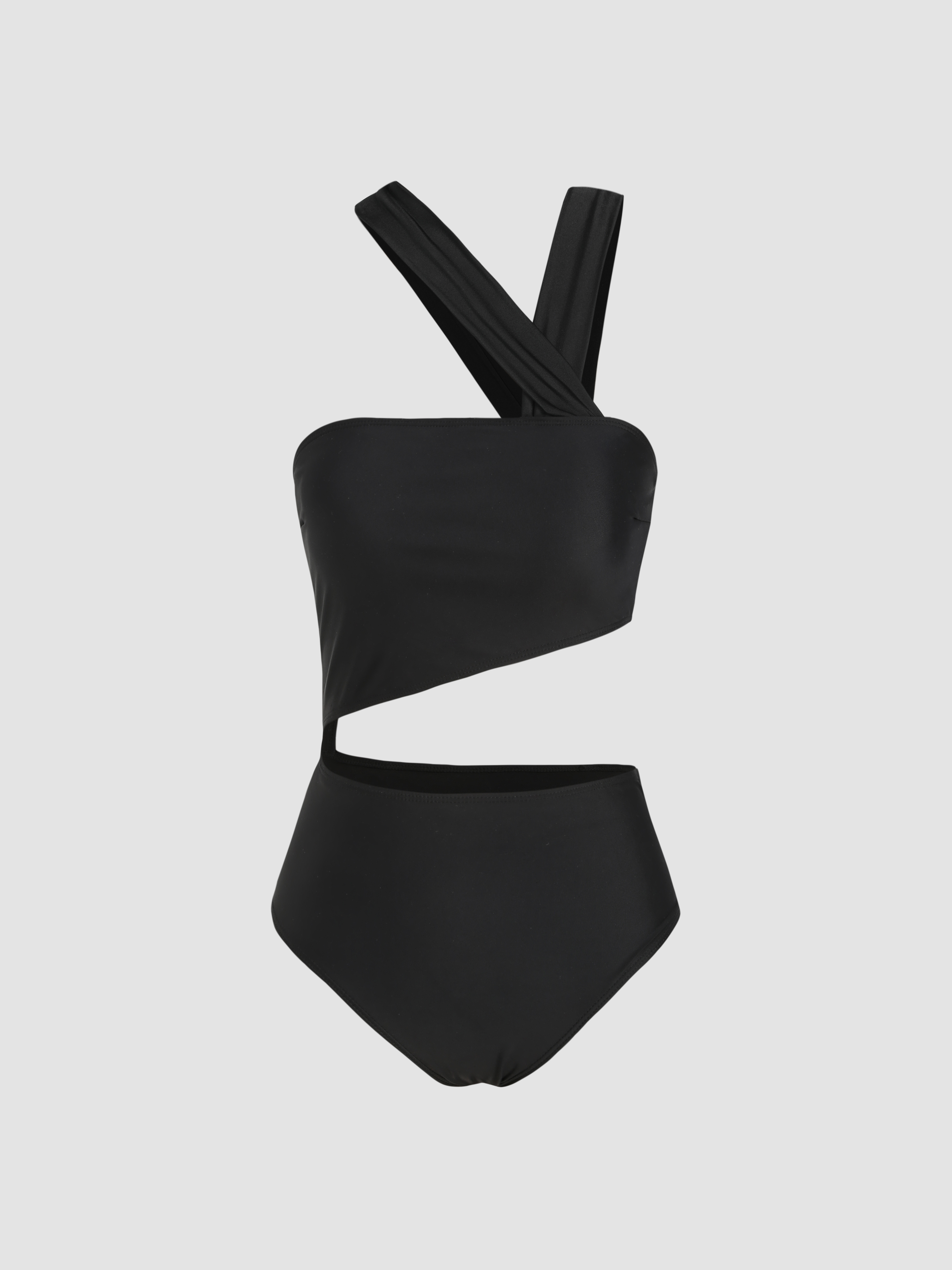 Asymmetrical Cut Out One Piece Swimsuit For Vacation Swimming Pool Beach