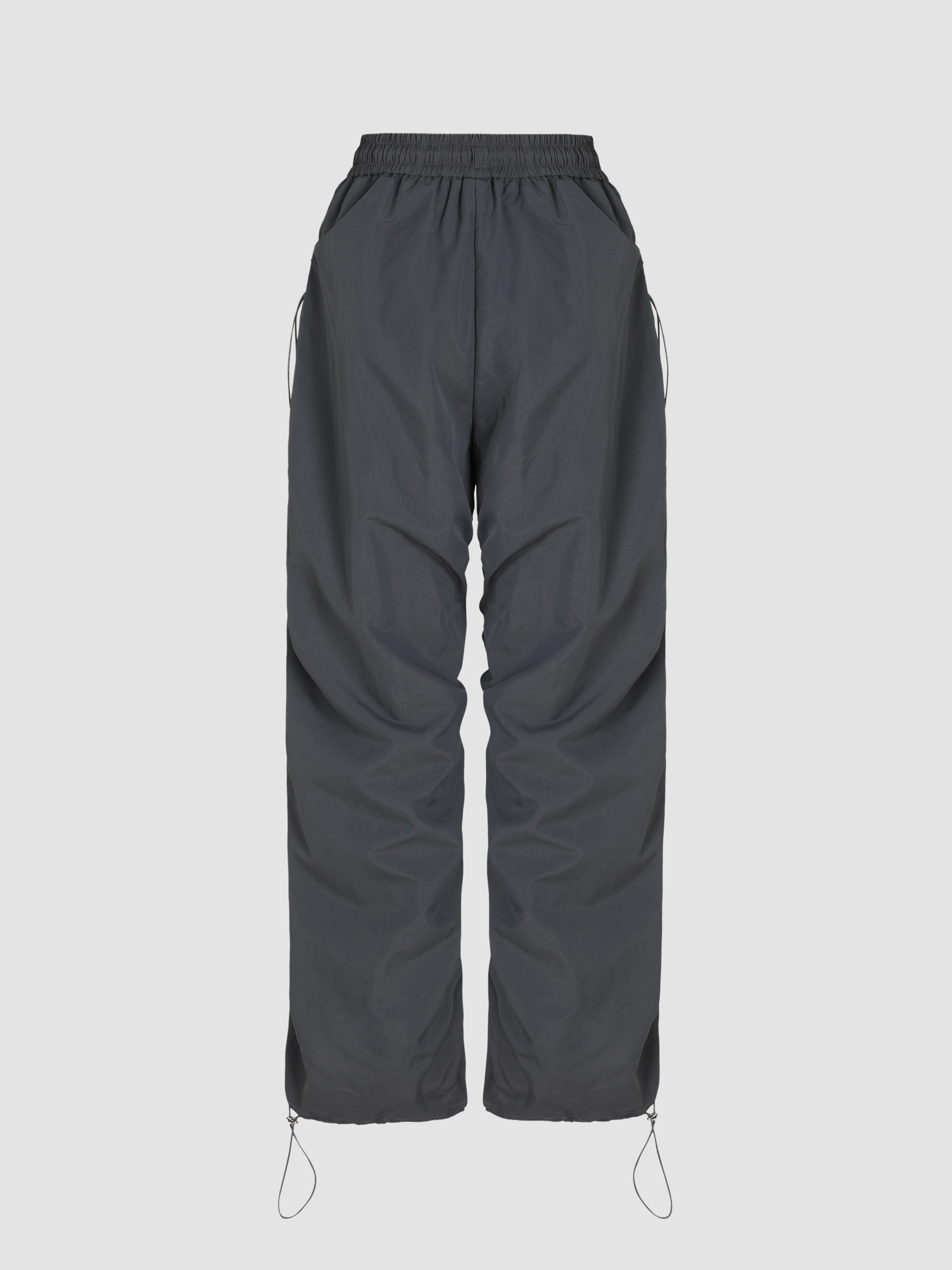 【SATIIIZ】Ronder Brushed Parachute Pants Women Cargo Jersey Slim Version Solid Low-Rise Parachute