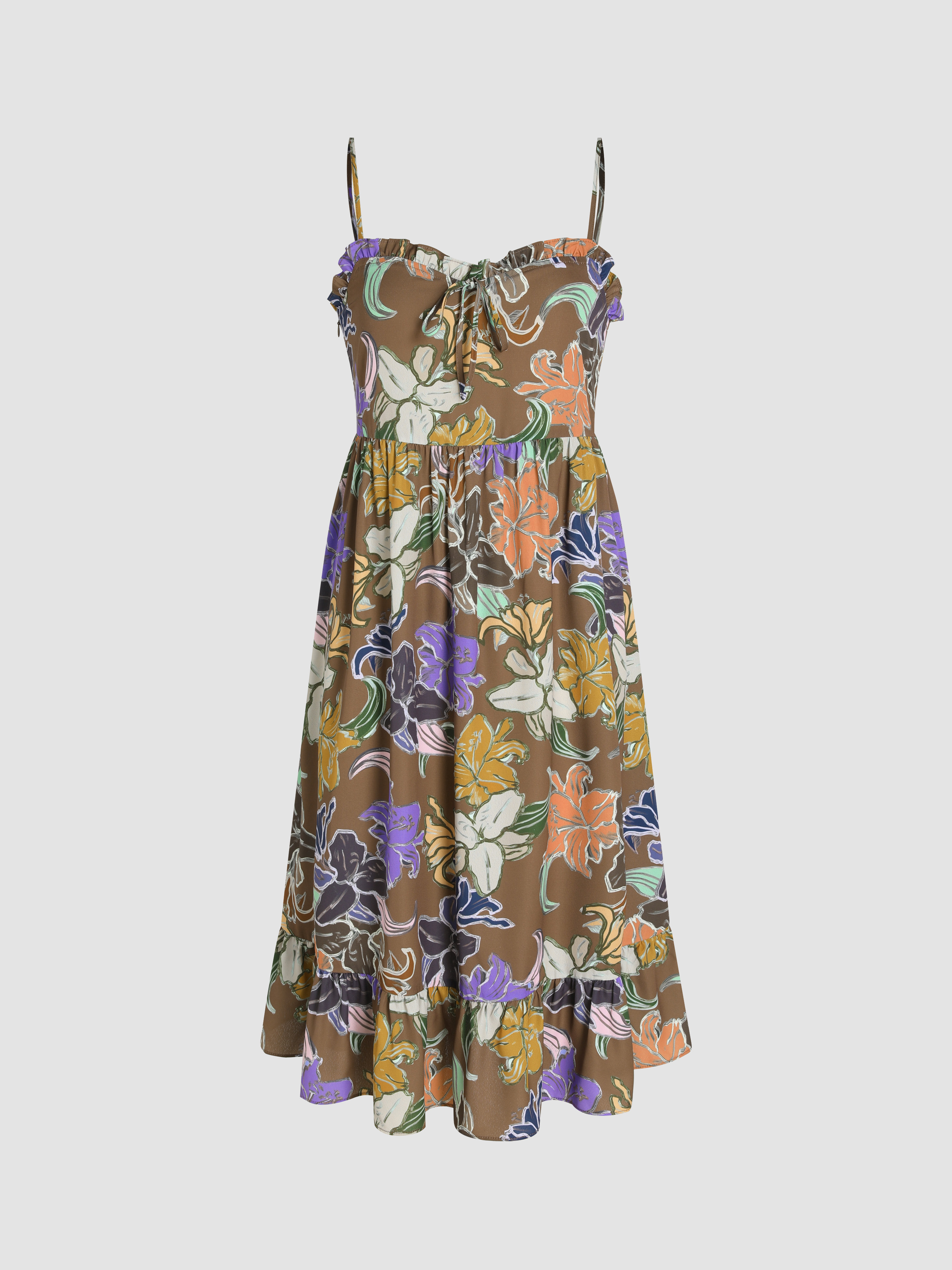 Sweet Ruffled Printed Maxi Dress
