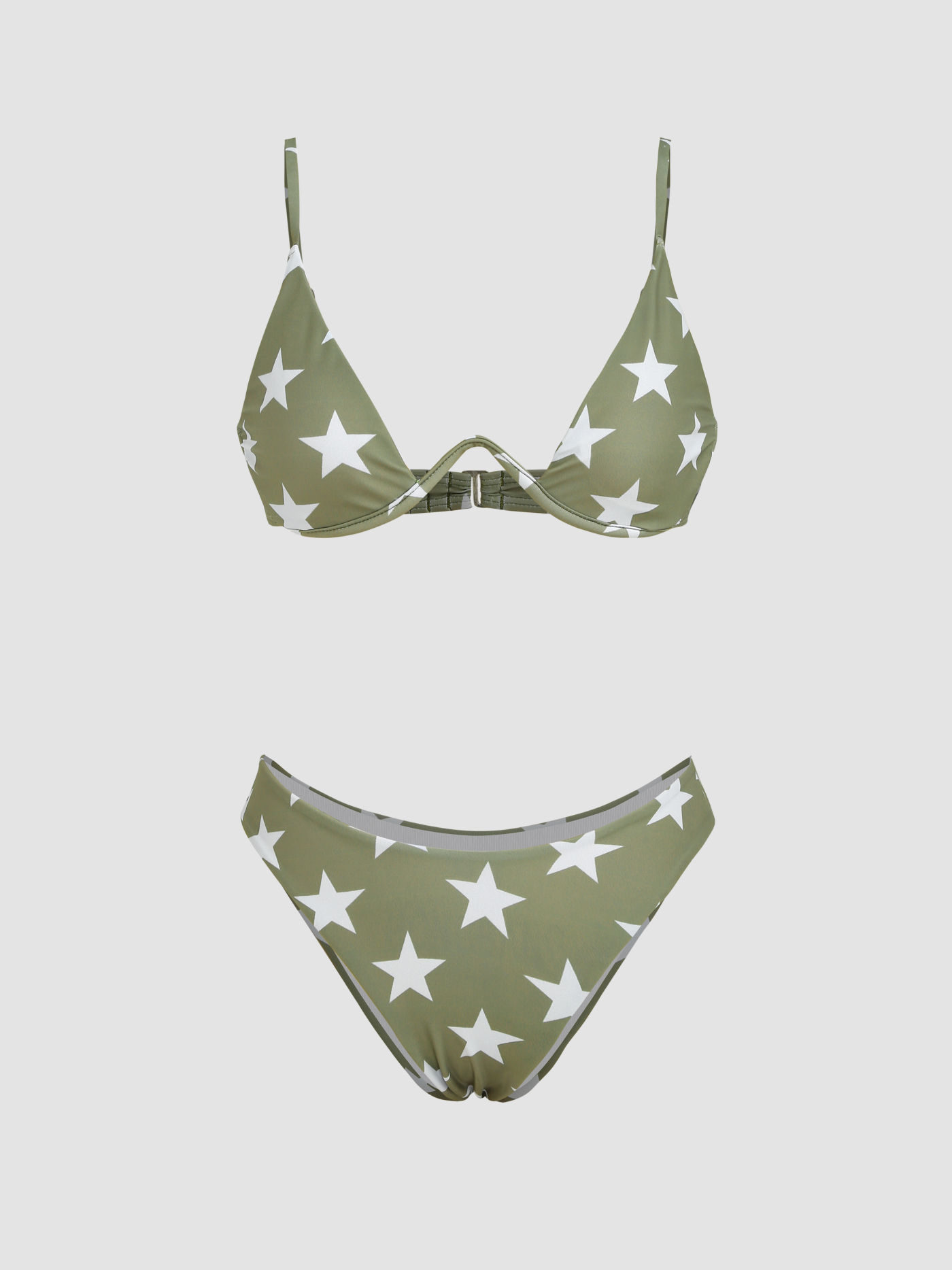  Bikini Traje de Baño con Patrón de Estrellas y Aros