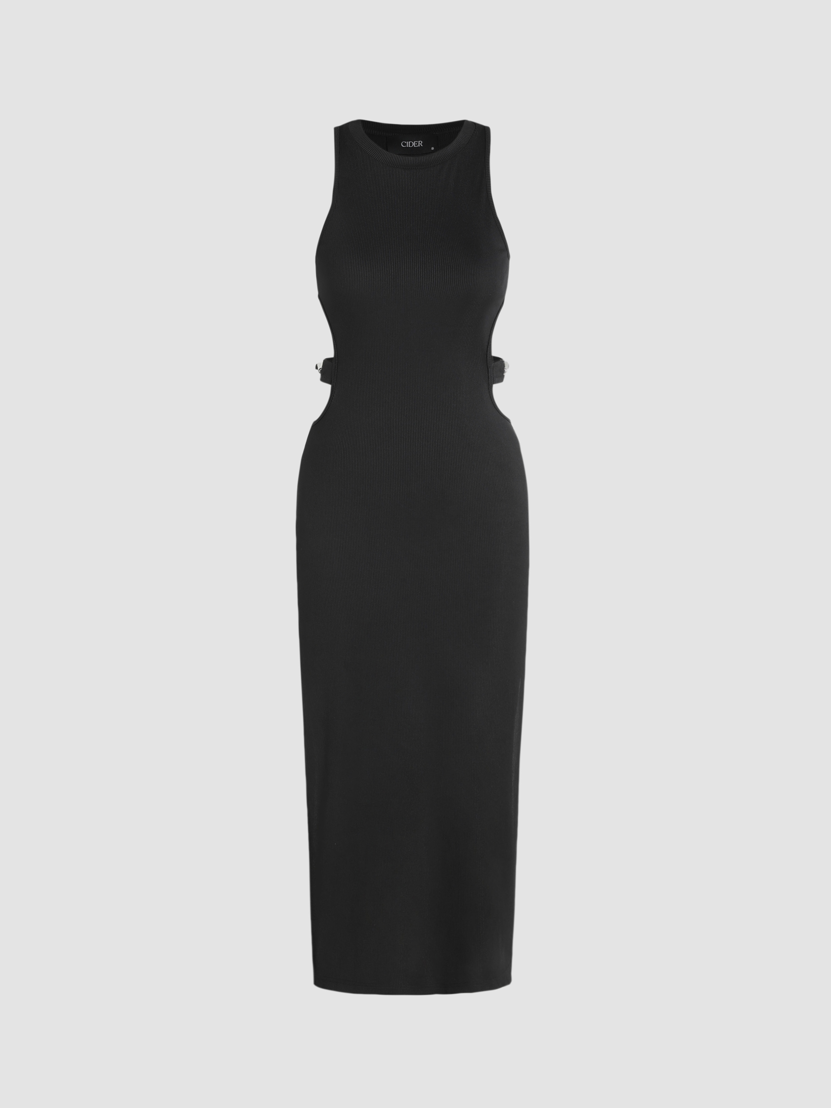 Solid Cut Out Midi Dress - Cider