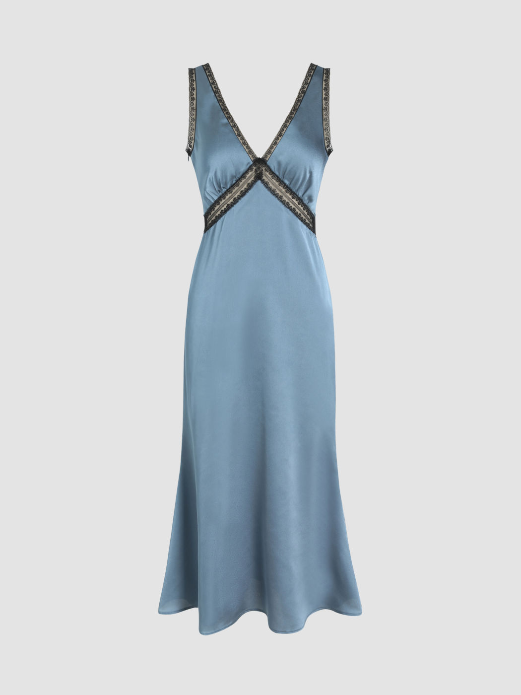 Wedding Guest Dress Satin Satin V-neck Lace Midi Dress For Wedding Exhibition
