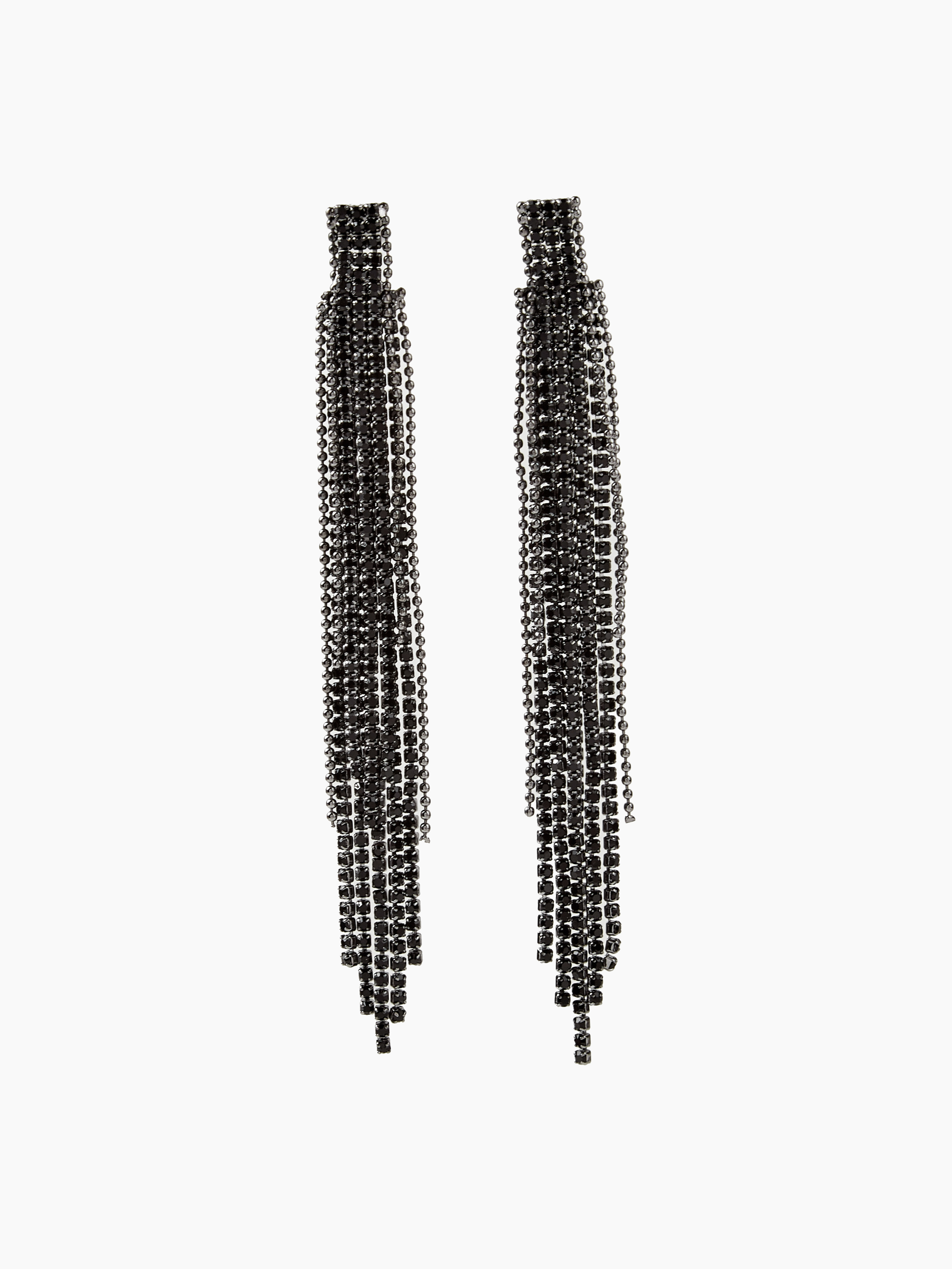 Tassel Rhinestone Decor Drop Earrings Cider