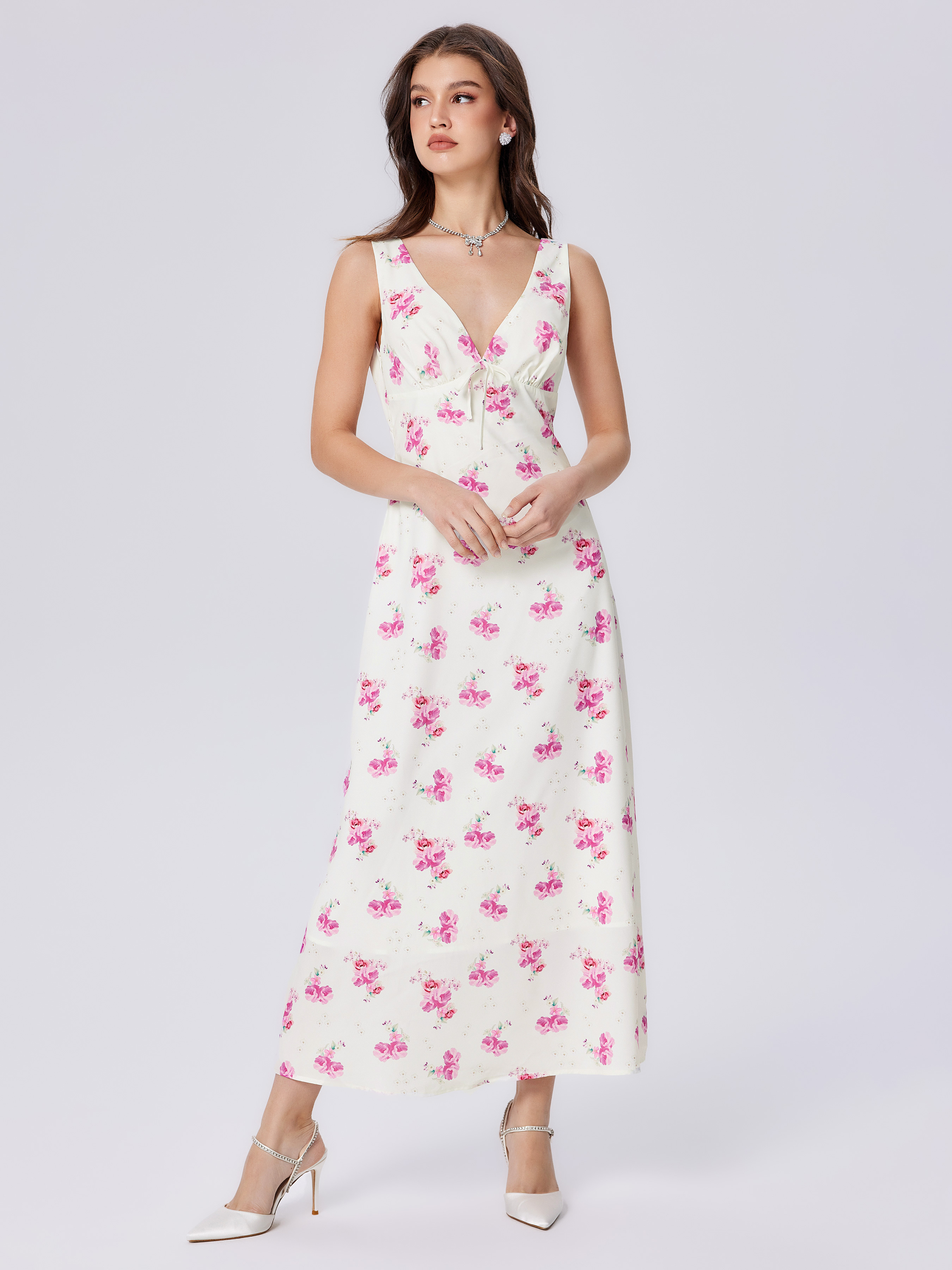 Buy Women Pink Floral Tiered Maxi Dress - Beach Wear Online India - FabAlley