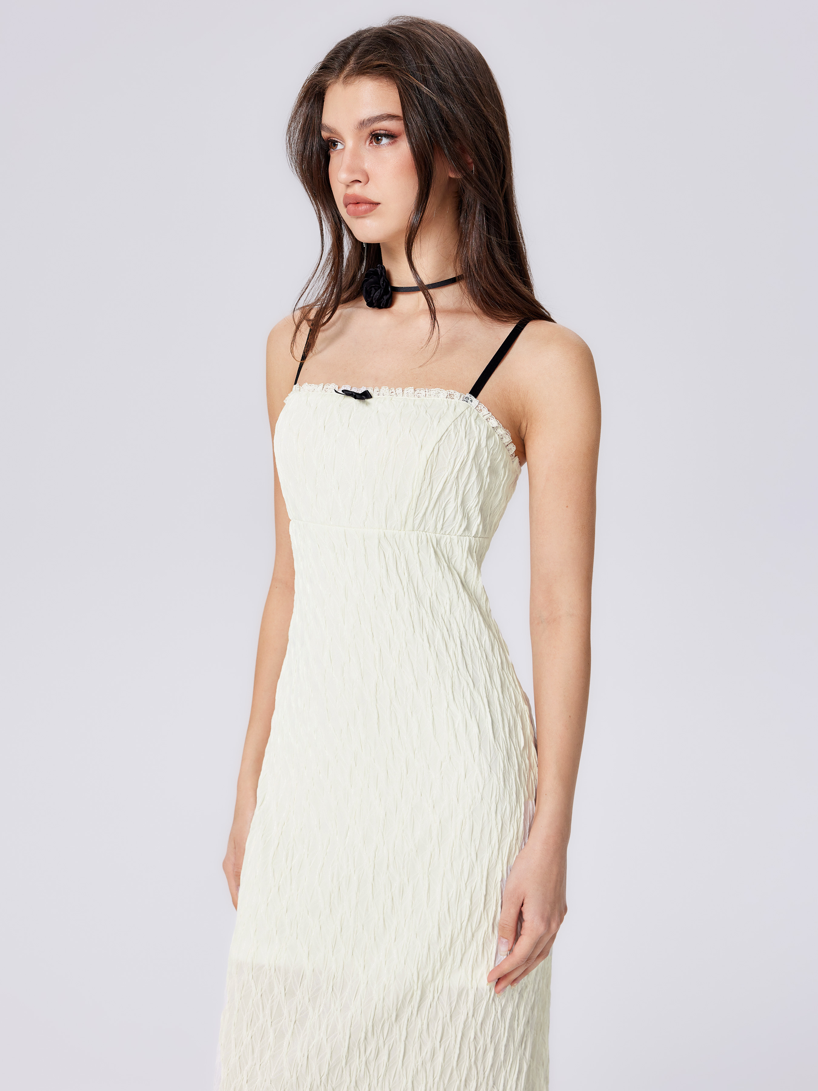 knee length dresses for ladies CIDER Green Midi Dress with Black Overlay Lace (Large)  The Thrifty Hippy