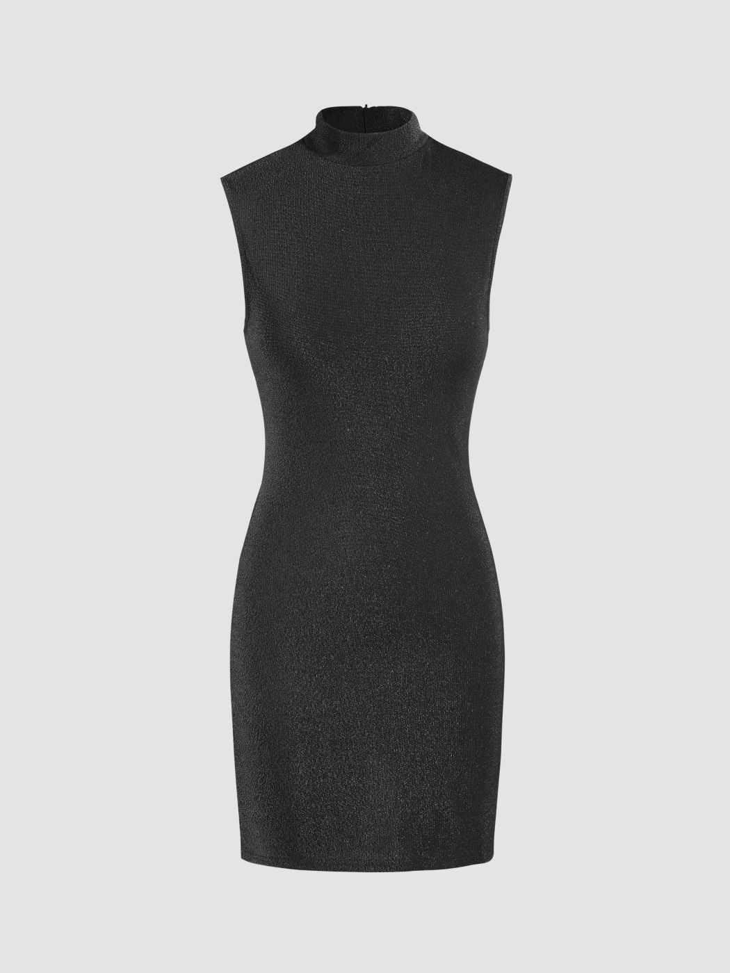 Solid High Neck Mini Dress