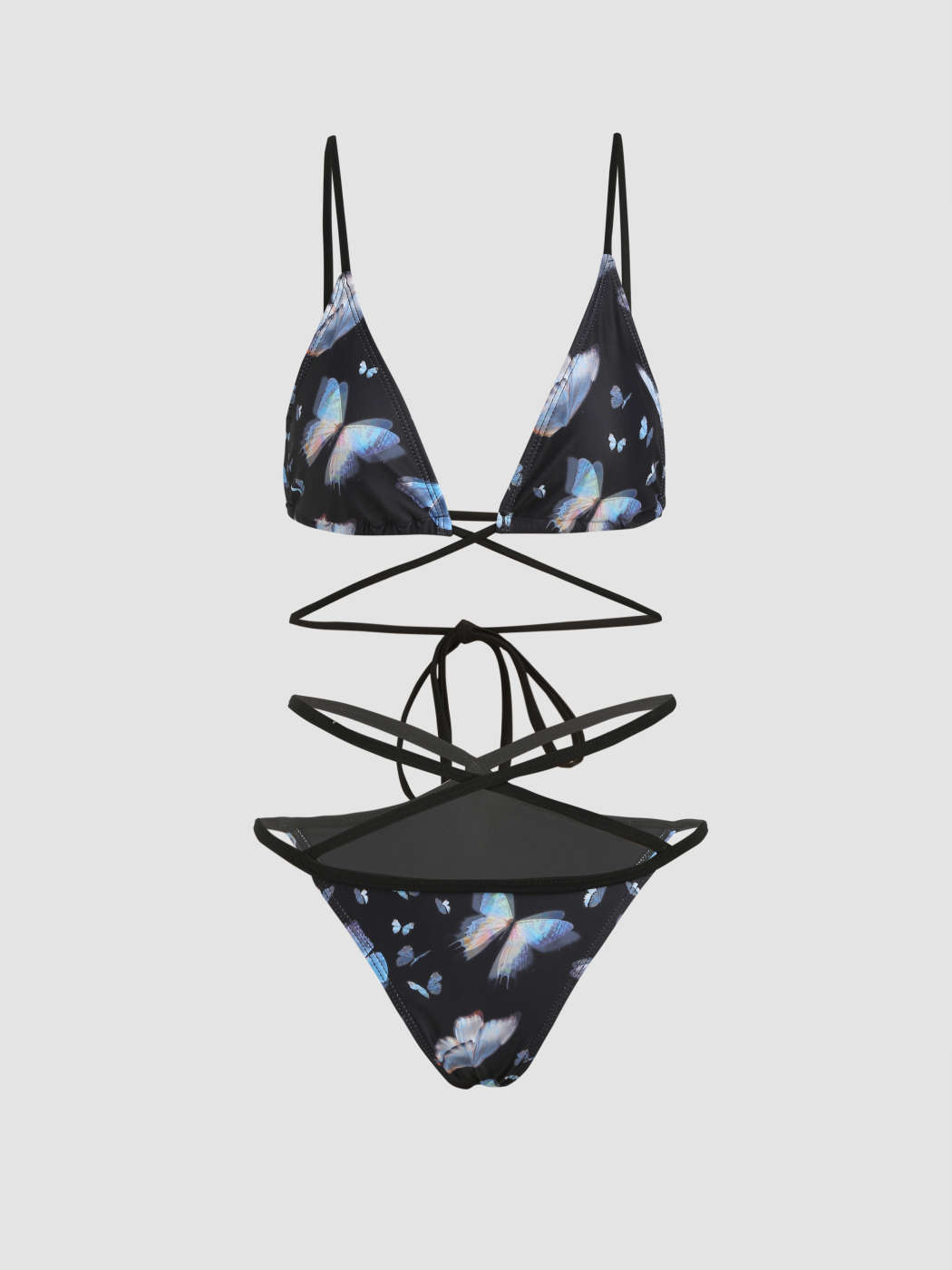 Bikini Triangle Swimsuit Cider - Butterfly Print