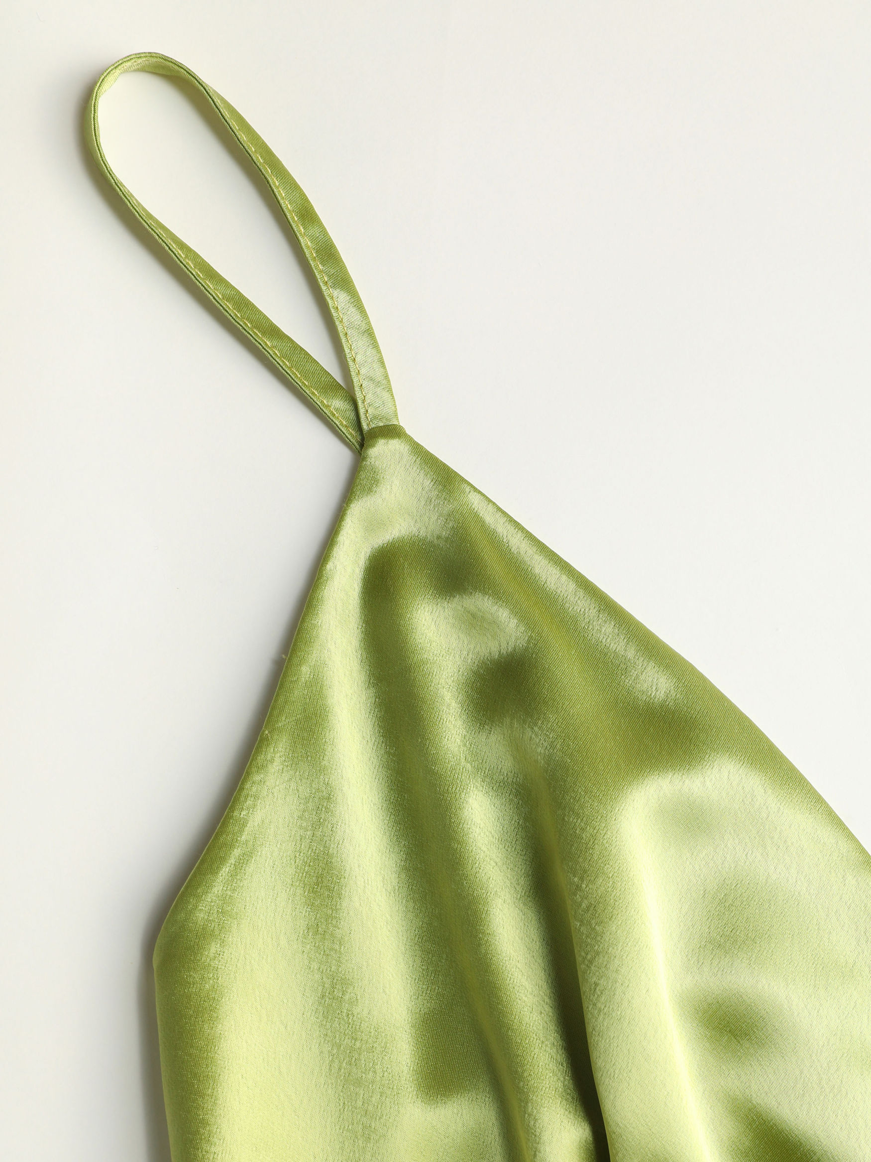 Solid Satin V-neck Cami Maxi Dress