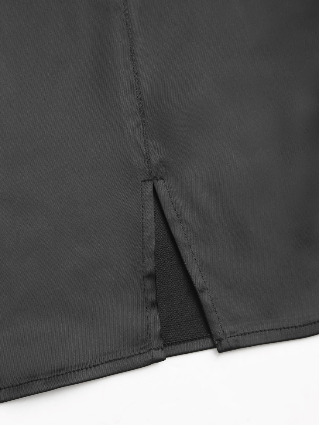 Solid Satin Ruched Split Cami Dress For Date