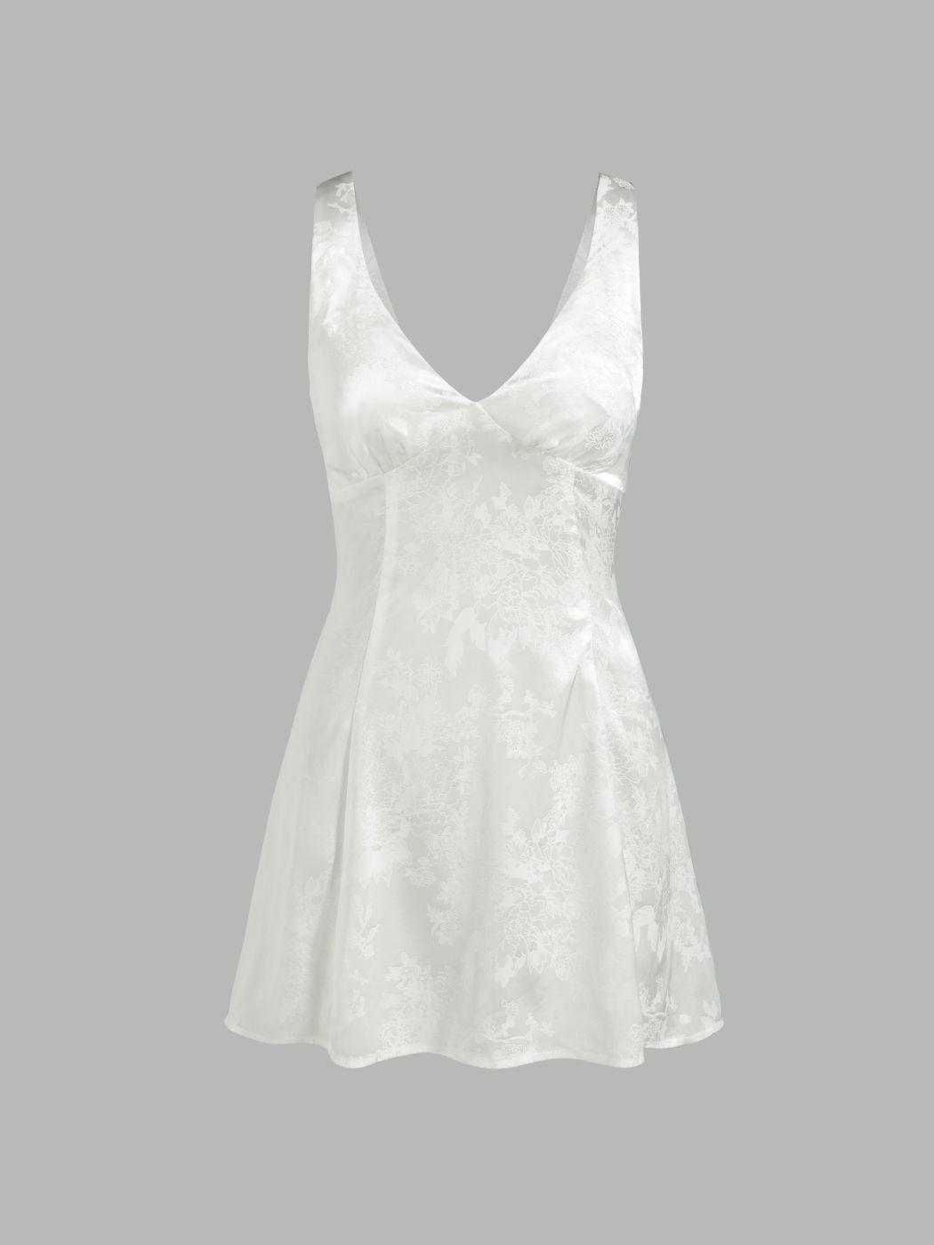 Kurzes Kleid aus Satin mit Blumenmuster zum Binden am Rücken