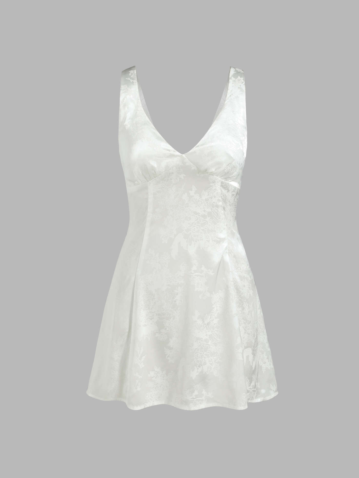 Satin Floral Print Tie Back Short Dress