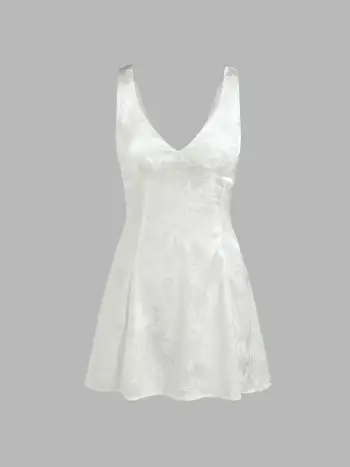 Satin Square Neck Floral Mini Dress