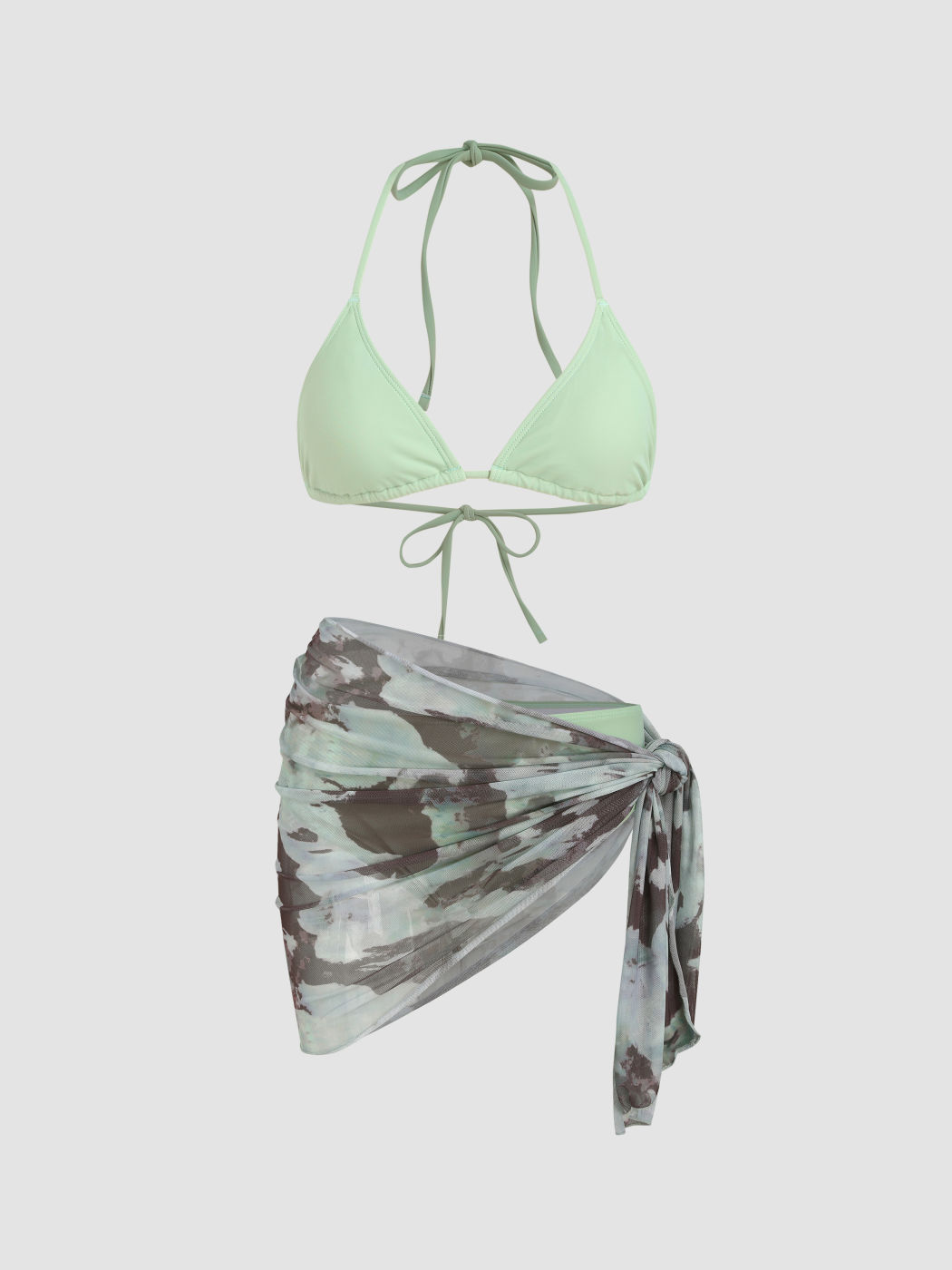  Halter Shaping Bikini & Batik Sarong