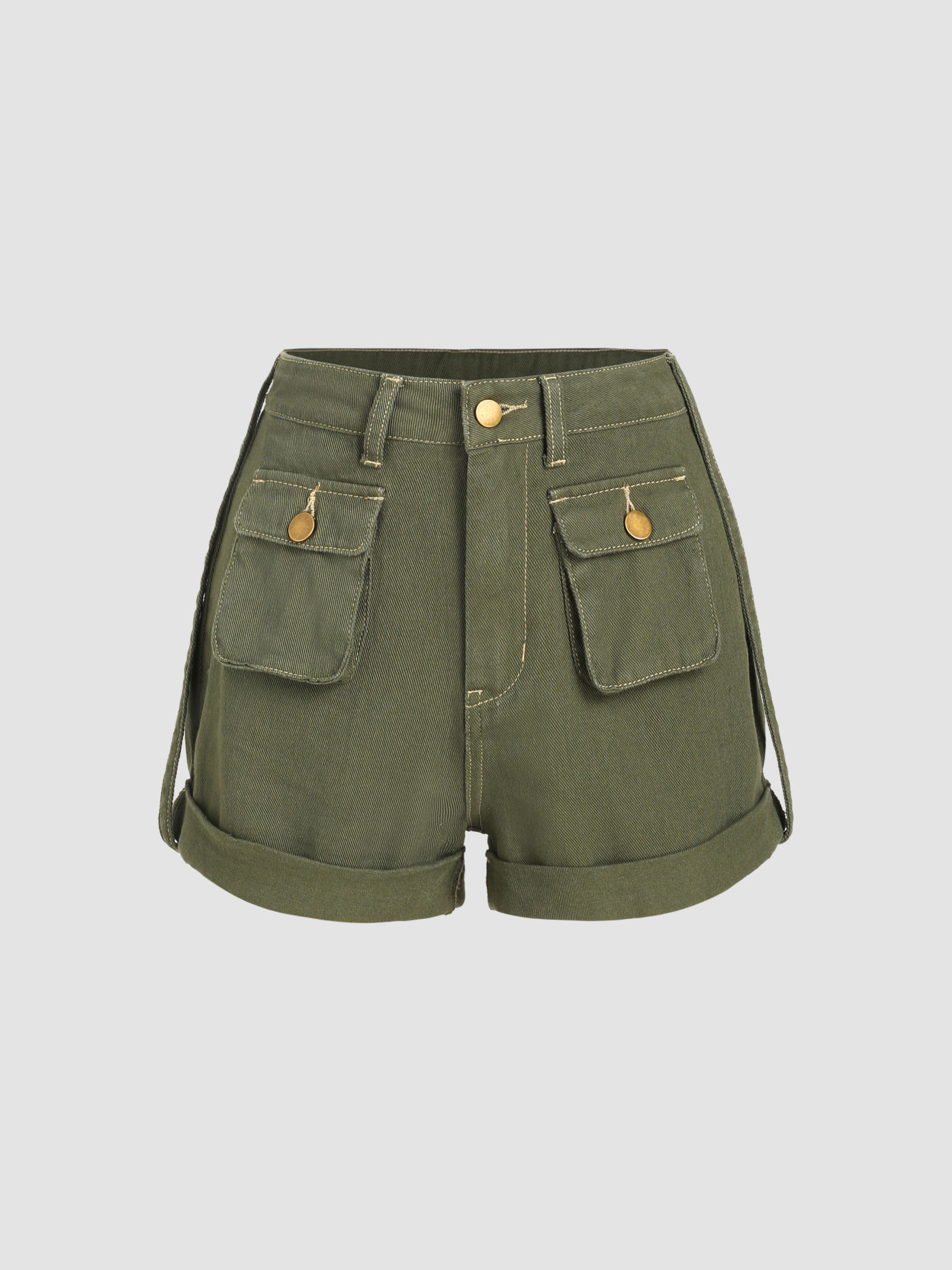 Solid Cargo Pocket Denim Ultra Shorts
