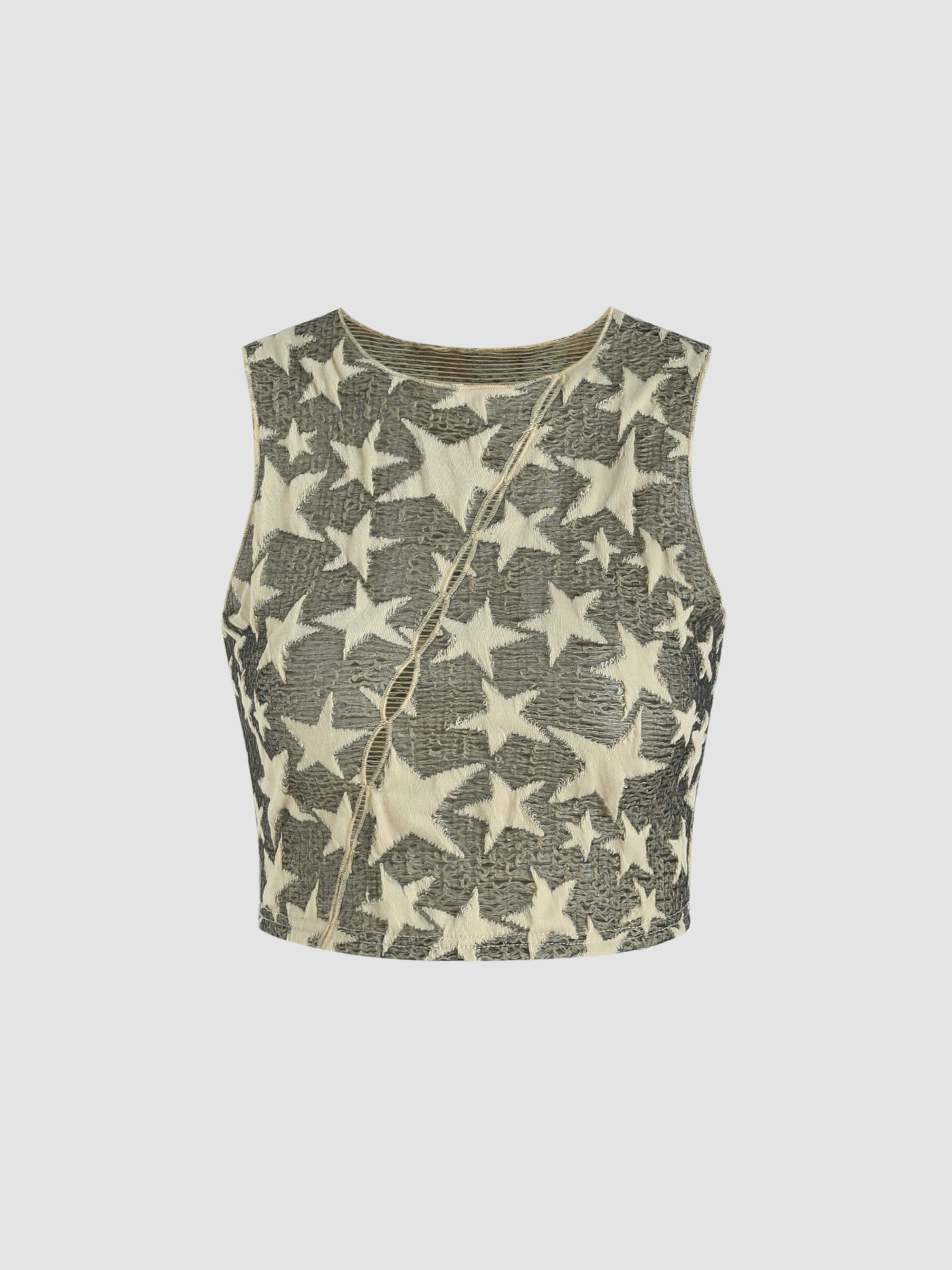 Star Print Cut Out Tank Top