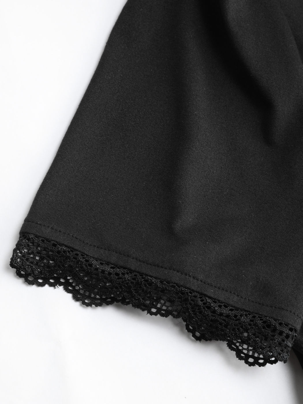 Solid Square Neck Lace Trim Top