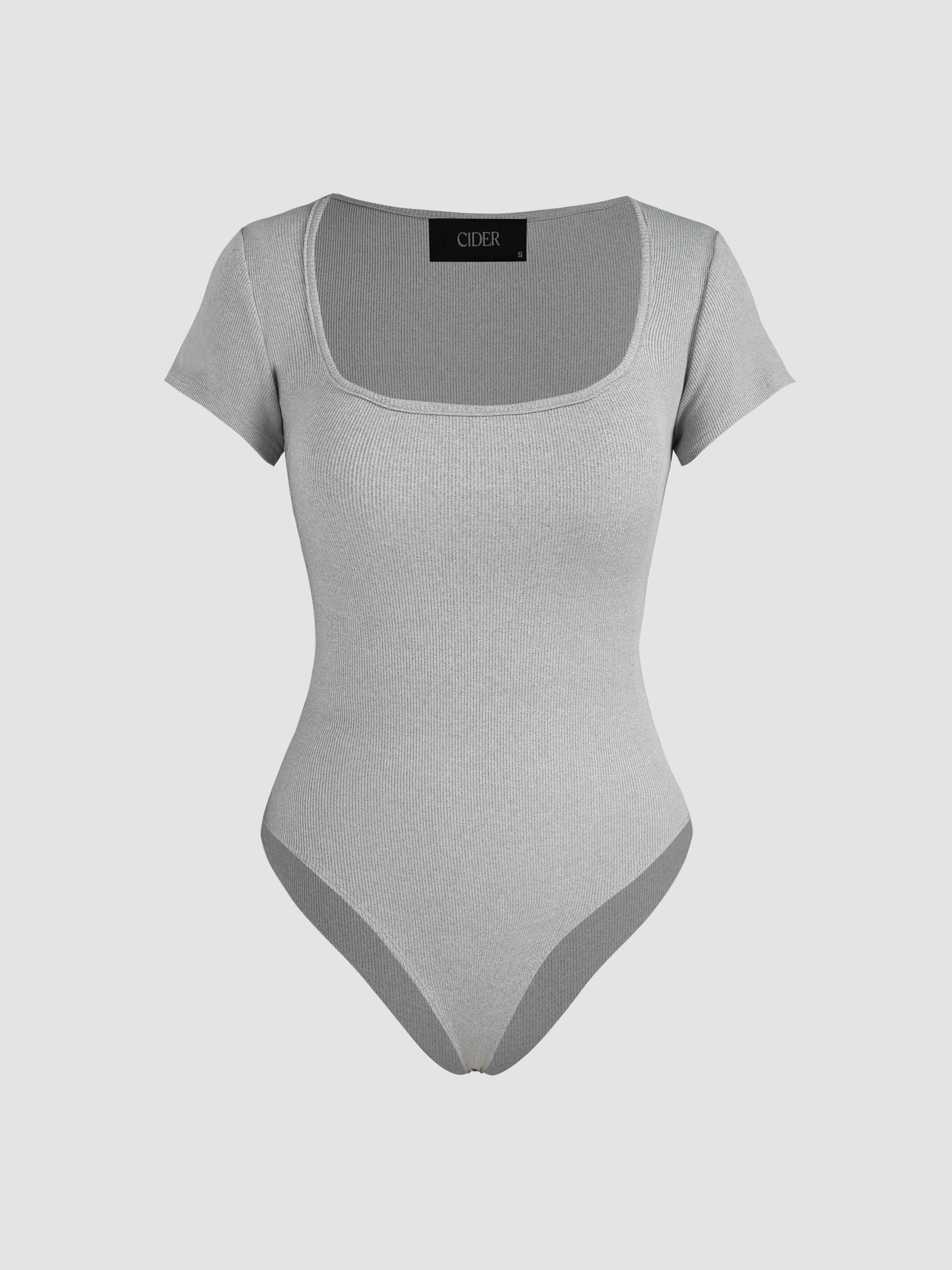 Short Sleeve Square Neck Bodysuit Shapewear – EGCC STUDIO