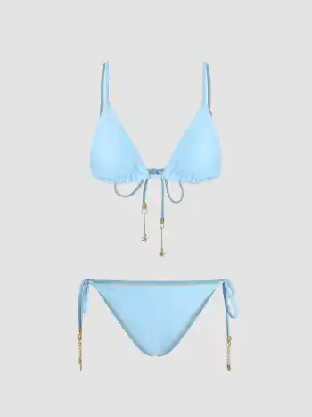 Set bikini a triangolo annodato con dettaglio a catena Starfish