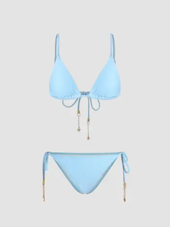 Set bikini a triangolo annodato con dettaglio a catena Starfish