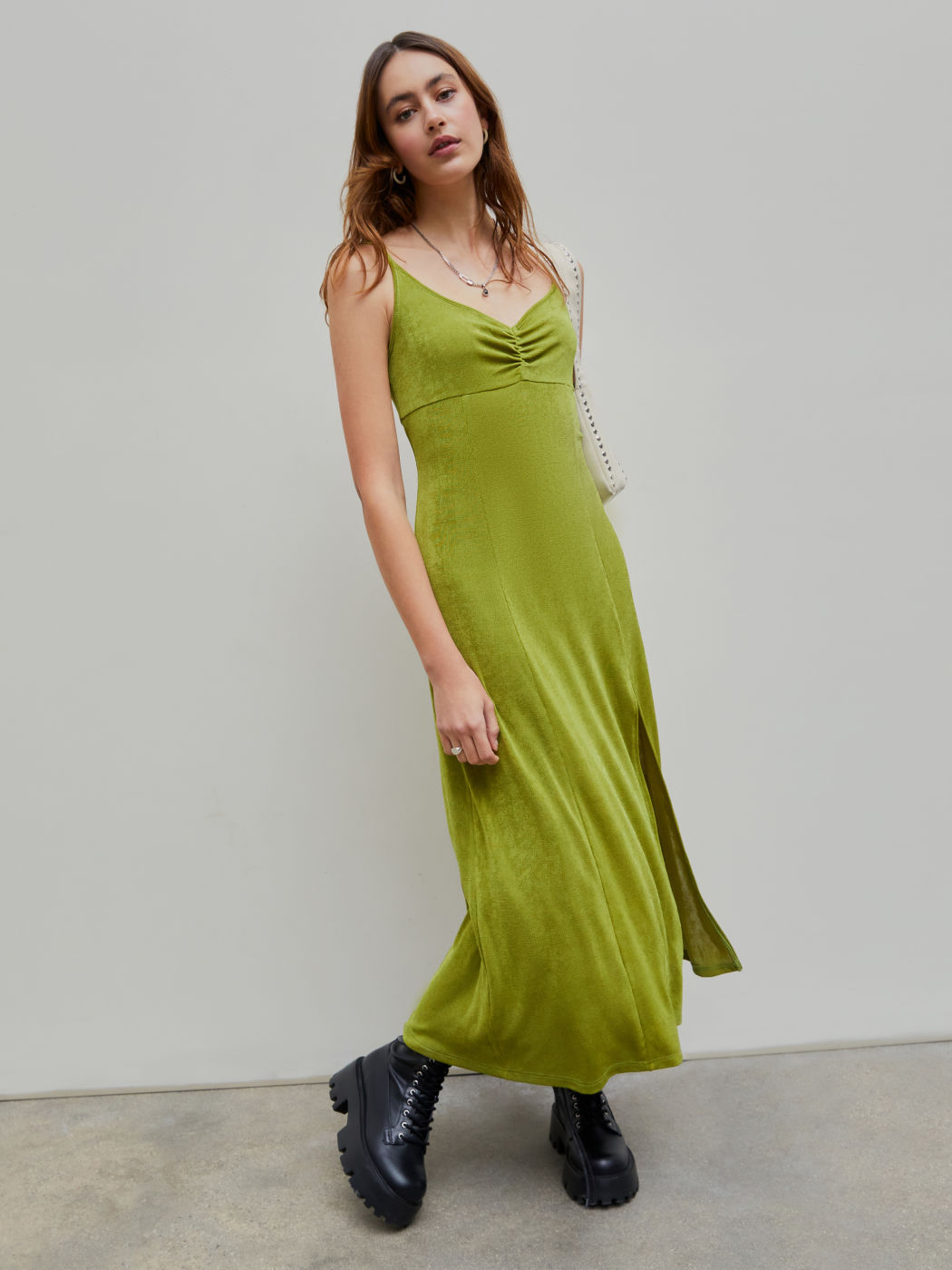 Jersey Sweetheart Ruffle Maxi Dress