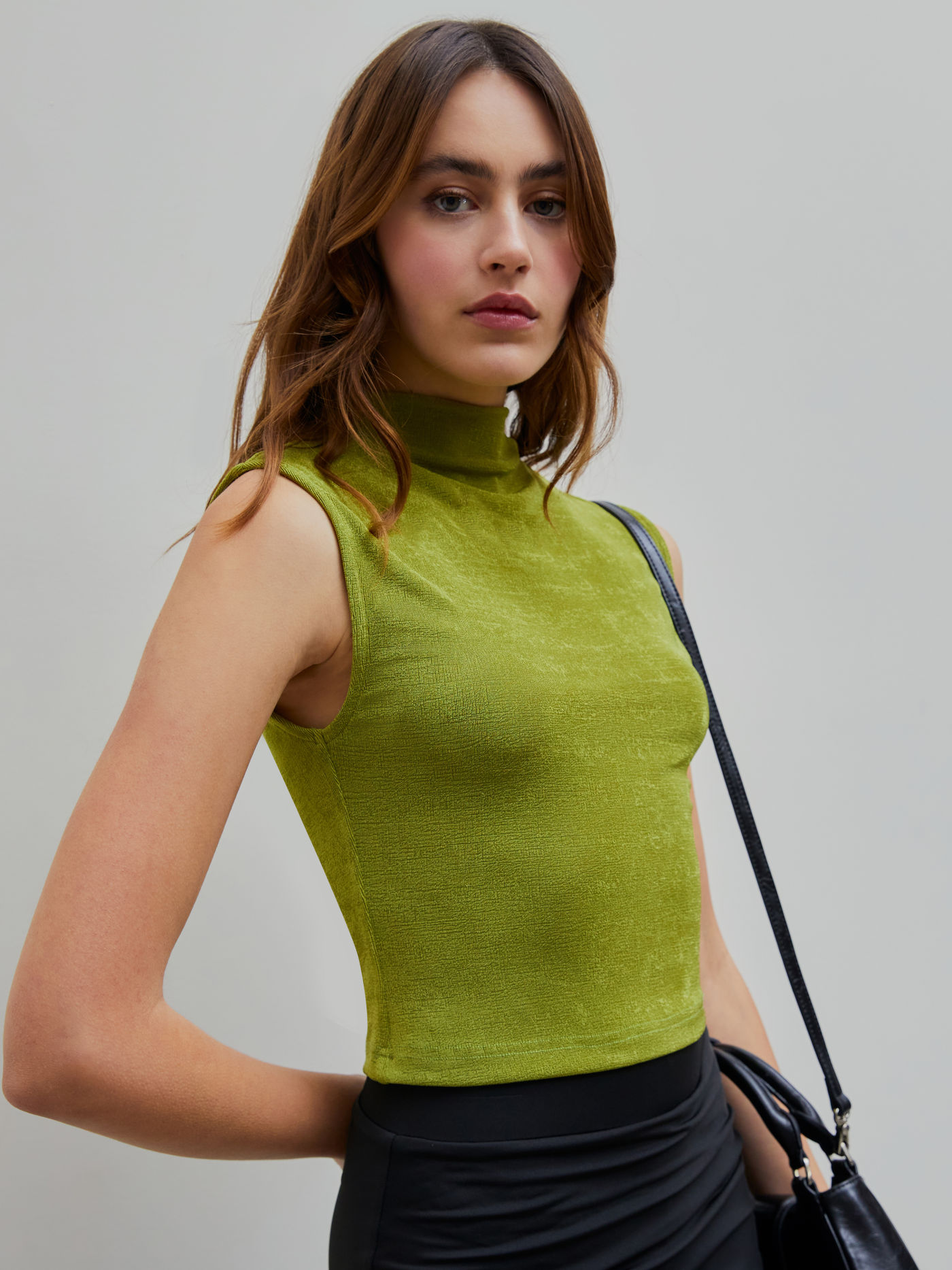 Solid Jersey High Neck Tank Top