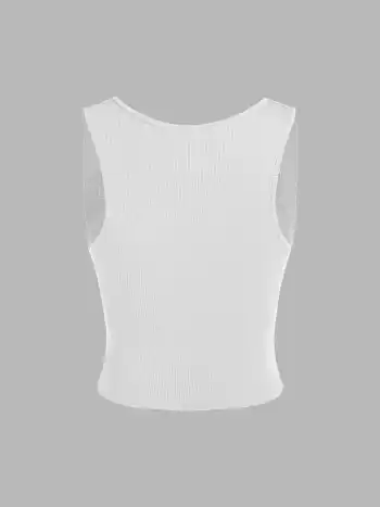 Ruched Col Carré Crop Tops Uni