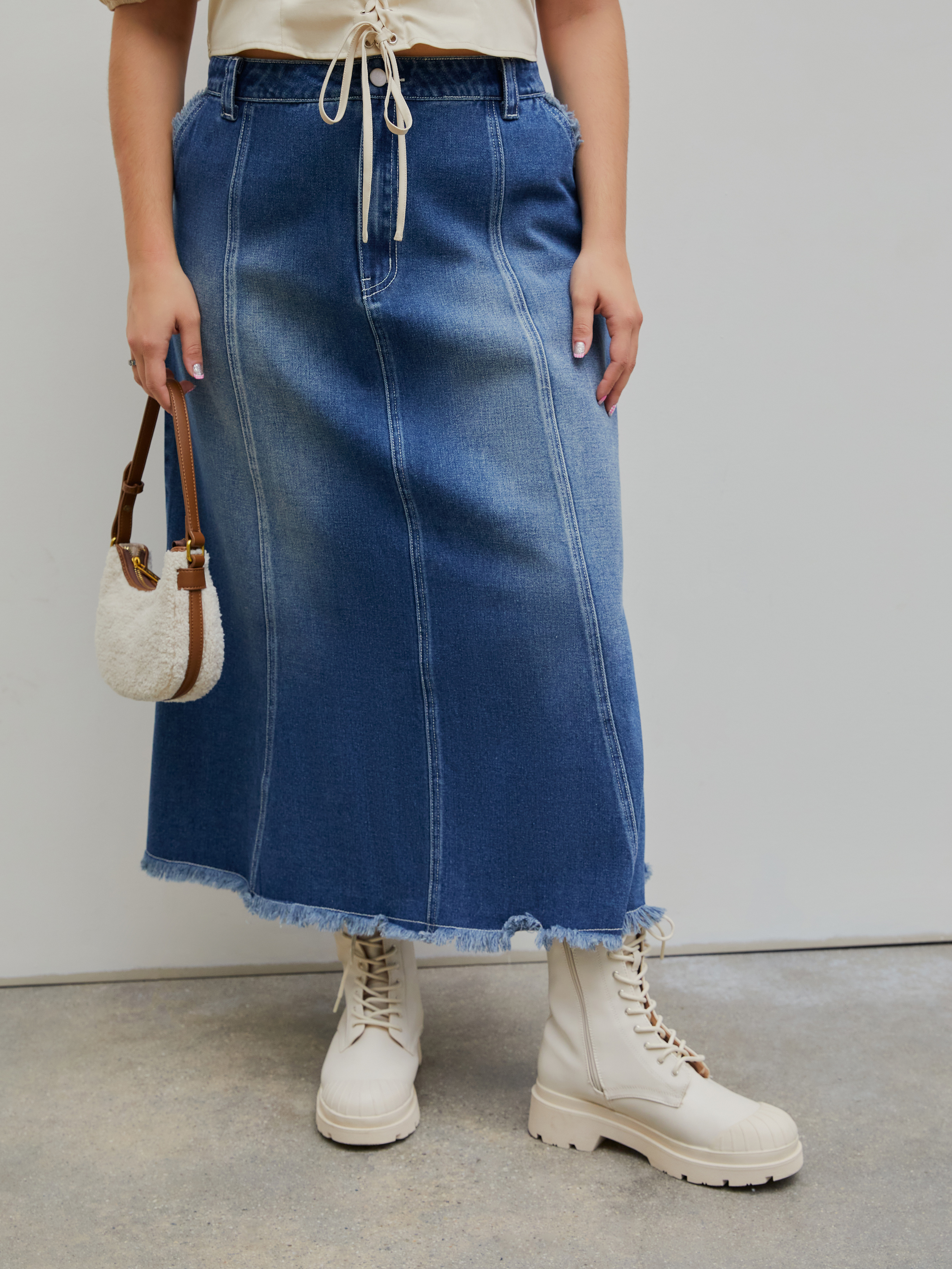 Curve & Plus Park Stroll Denim Maxi Skirt