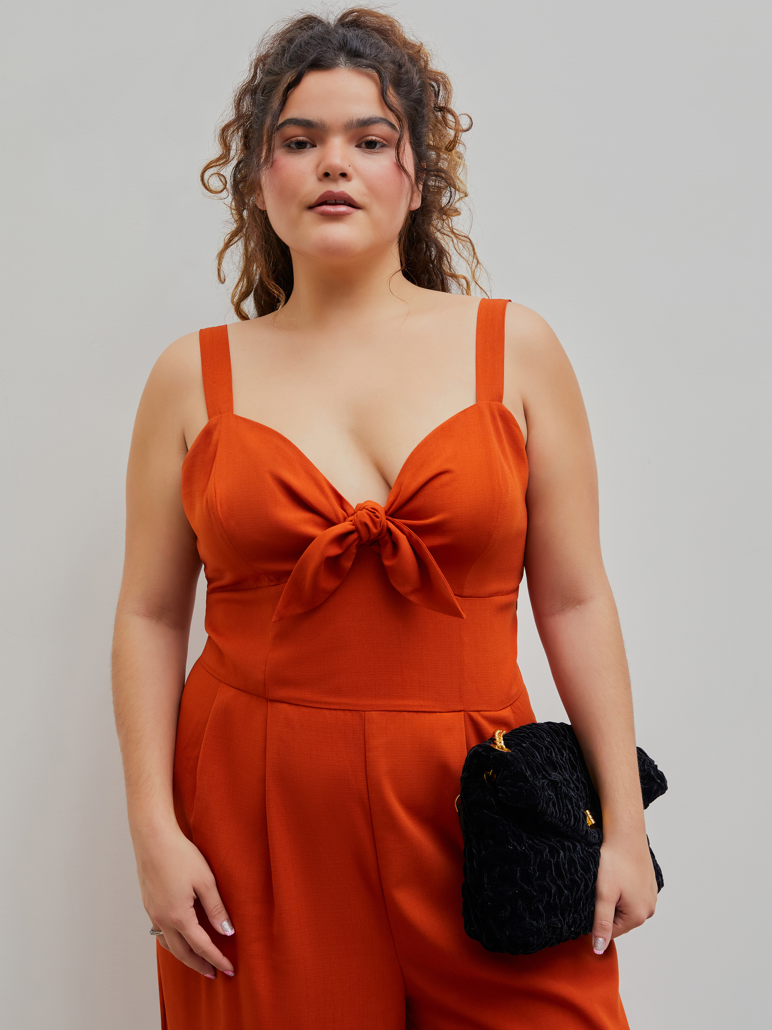 Plus size outlet orange romper